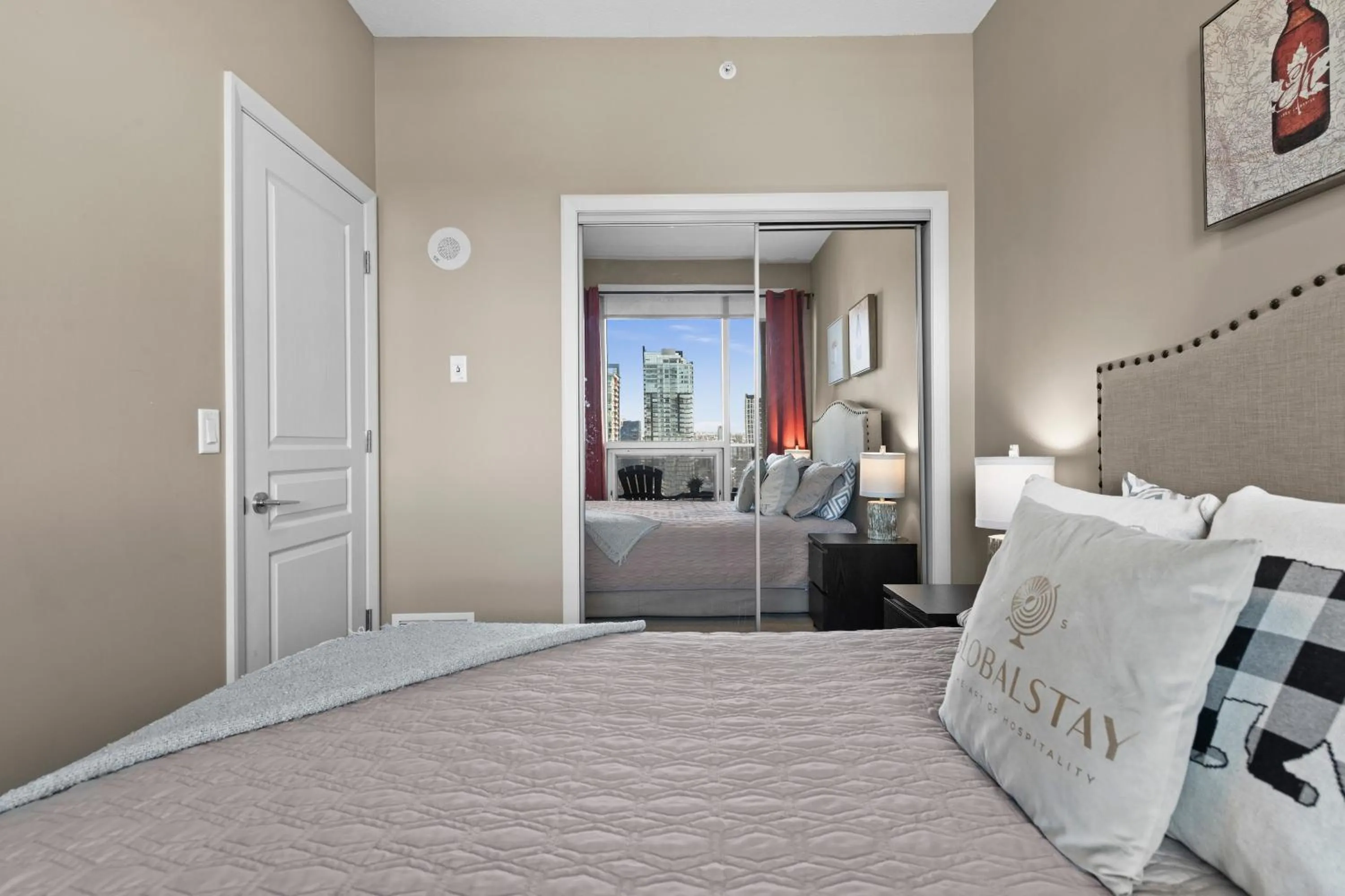 Bed in GlobalStay Downtown Calgary Condos