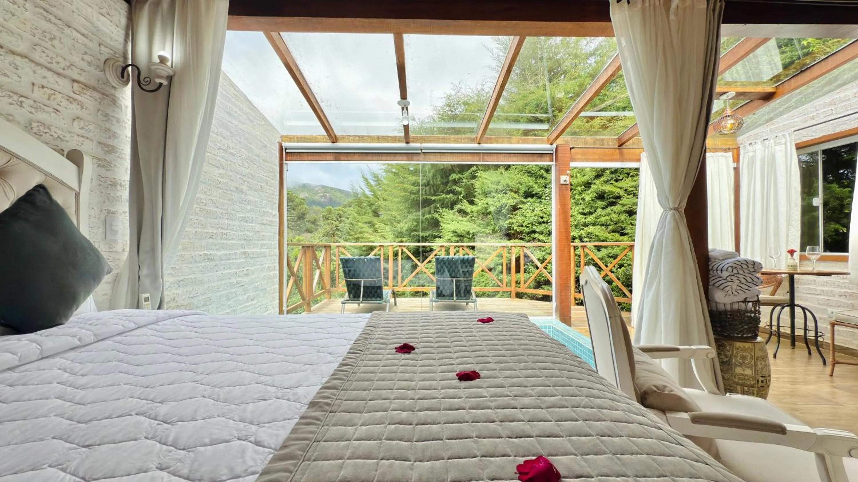 City view, Bed in Pousada Villa Monte Verde