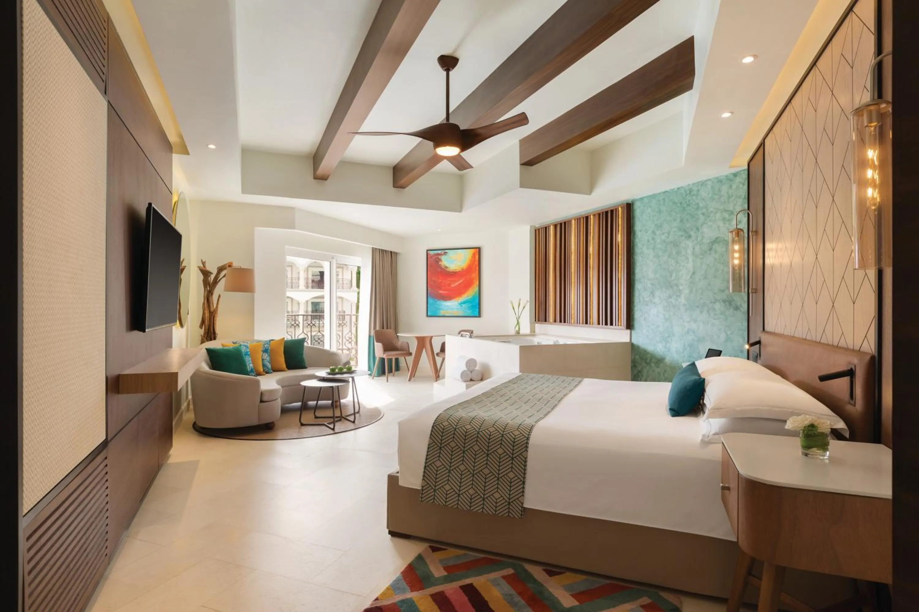 Photo of the whole room, Bed in Hyatt Vivid Playa Del Carmen All-Inclusive Adult Only Resort