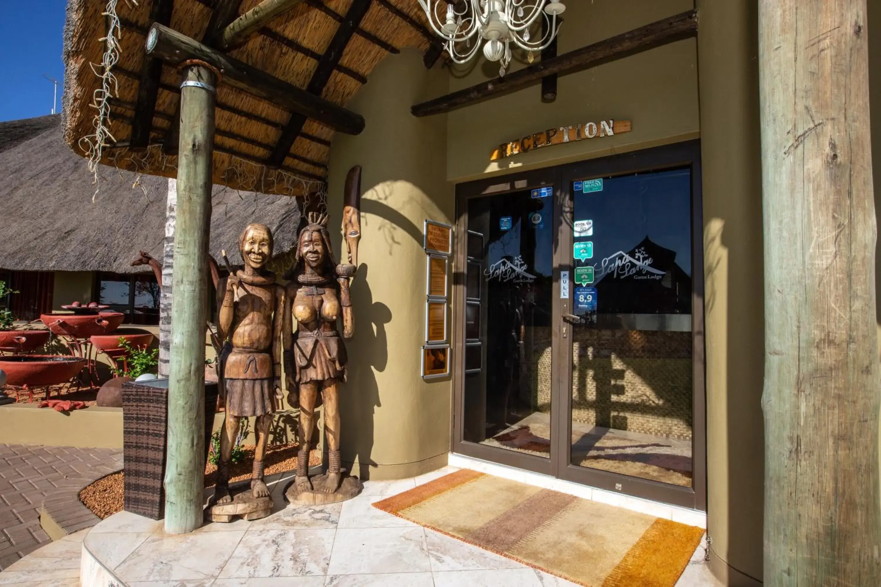 Lobby or reception in Lapa Lange Game Lodge Lobby or reception in Lapa Lange Game Lodge