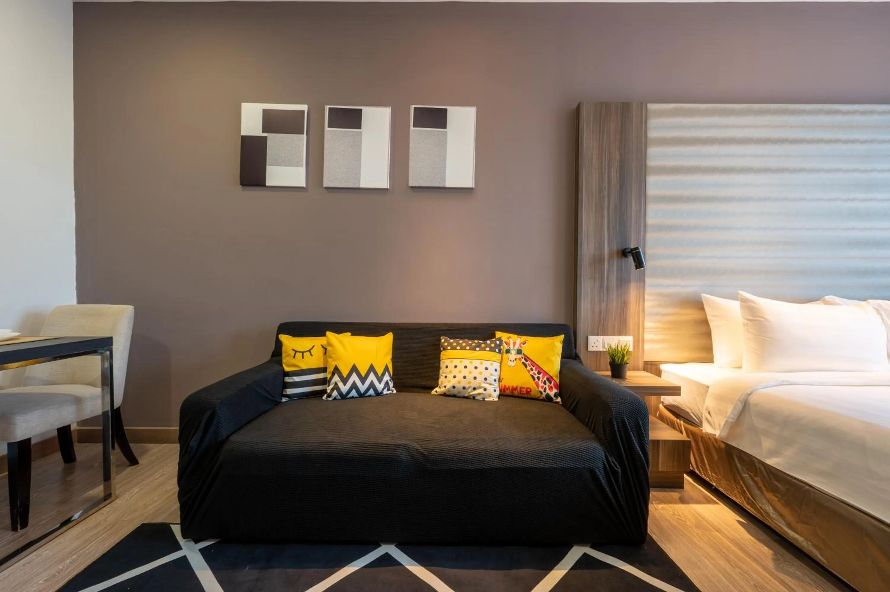 Living room, Bed in Greystone One Bukit Ceylon