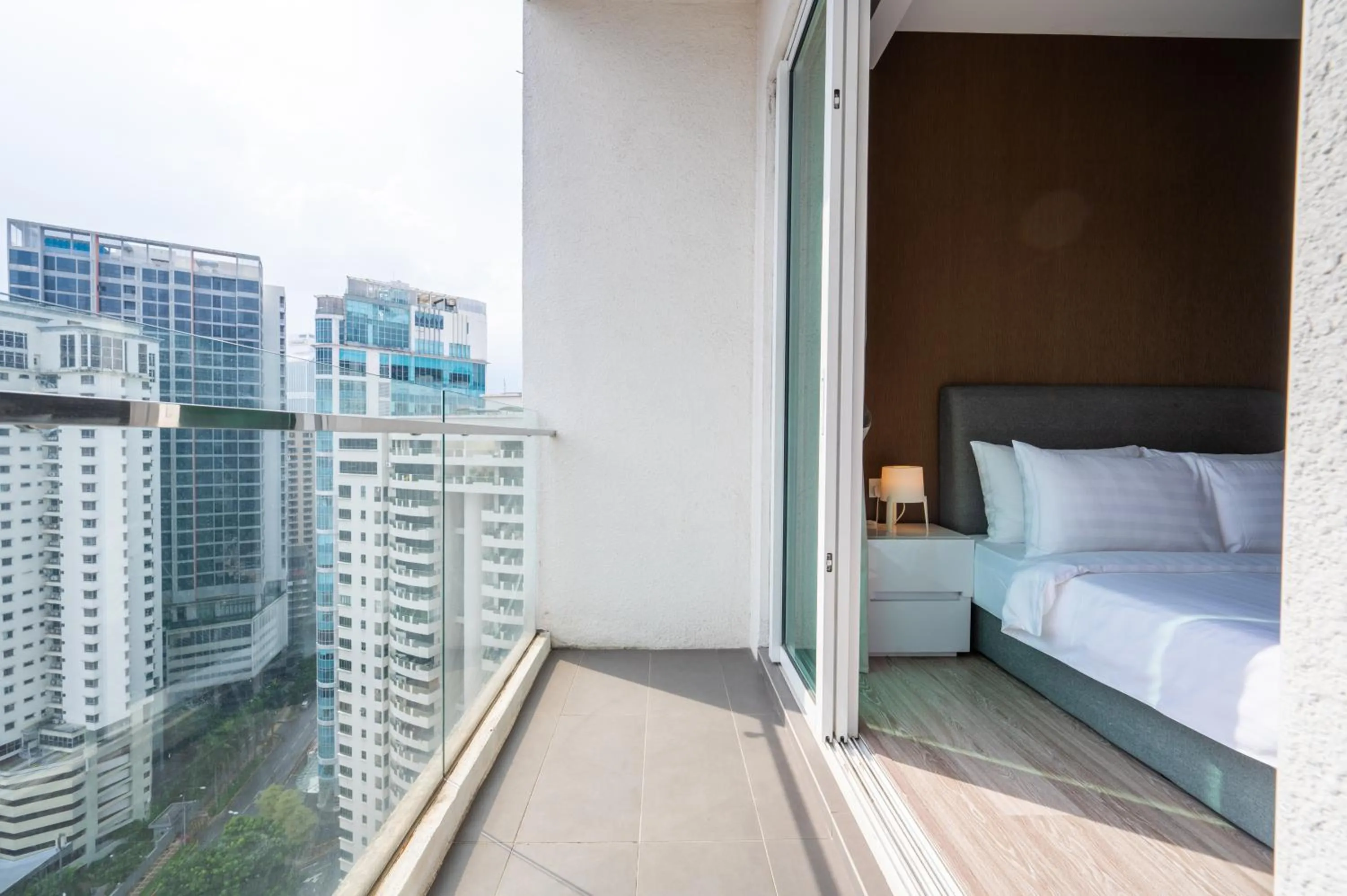 Balcony/Terrace, Bed in Greystone One Bukit Ceylon