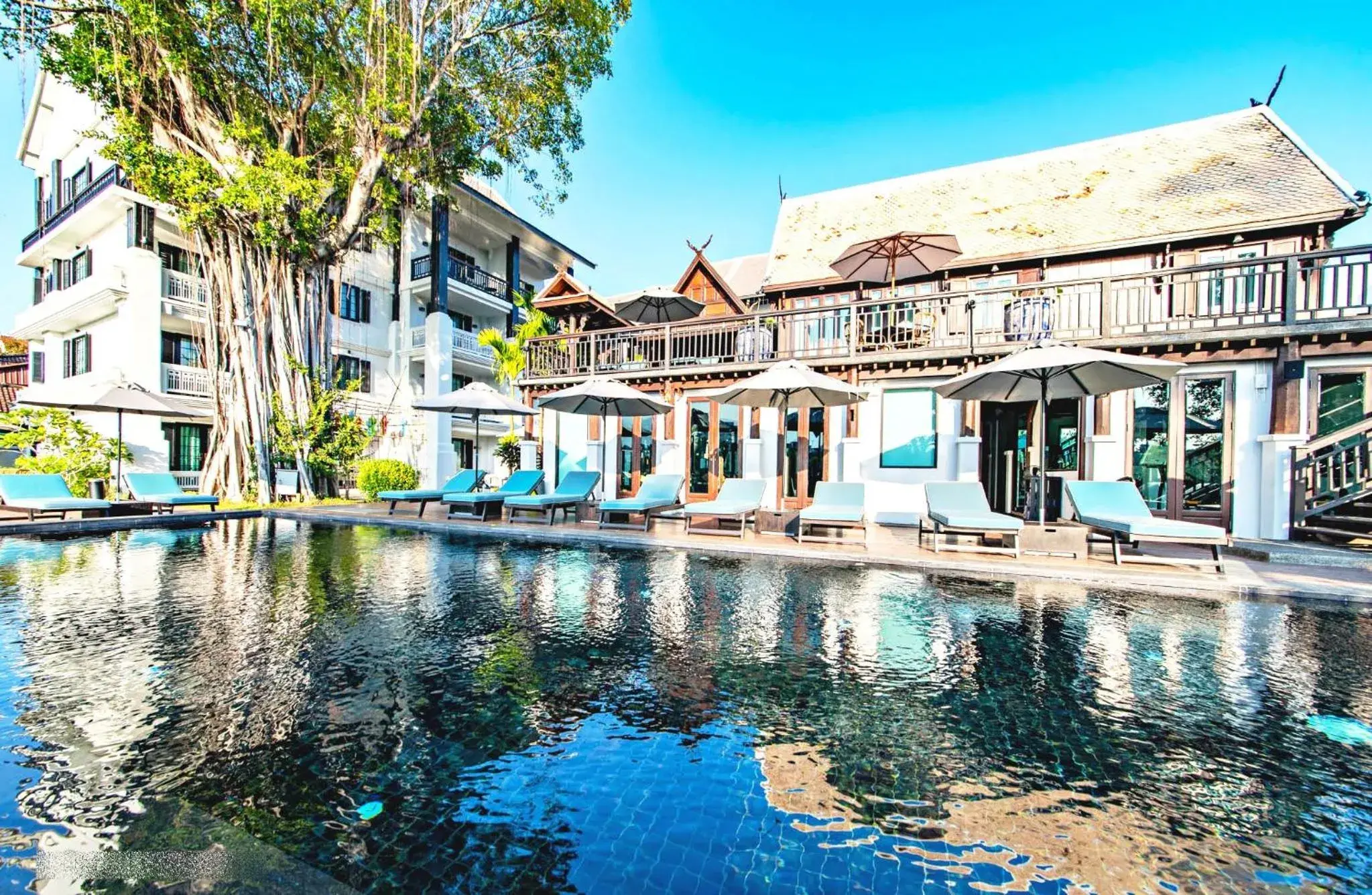 Pool view in Buri Sriping Riverside Resort & Spa Pool view in Buri Sriping Riverside Resort & Spa