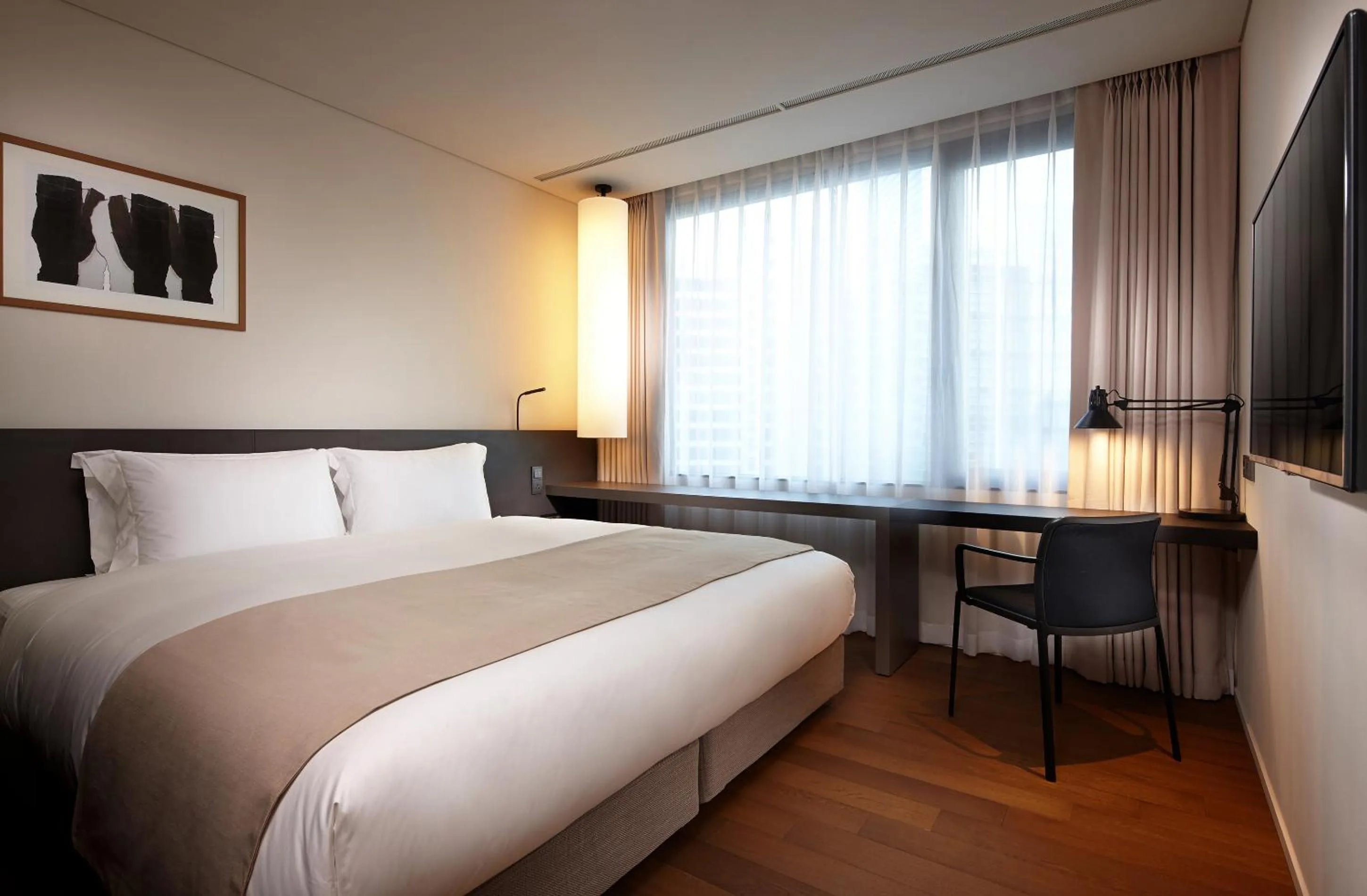 Bedroom, Bed in Shilla Stay Dongtan - Samsung Digital City