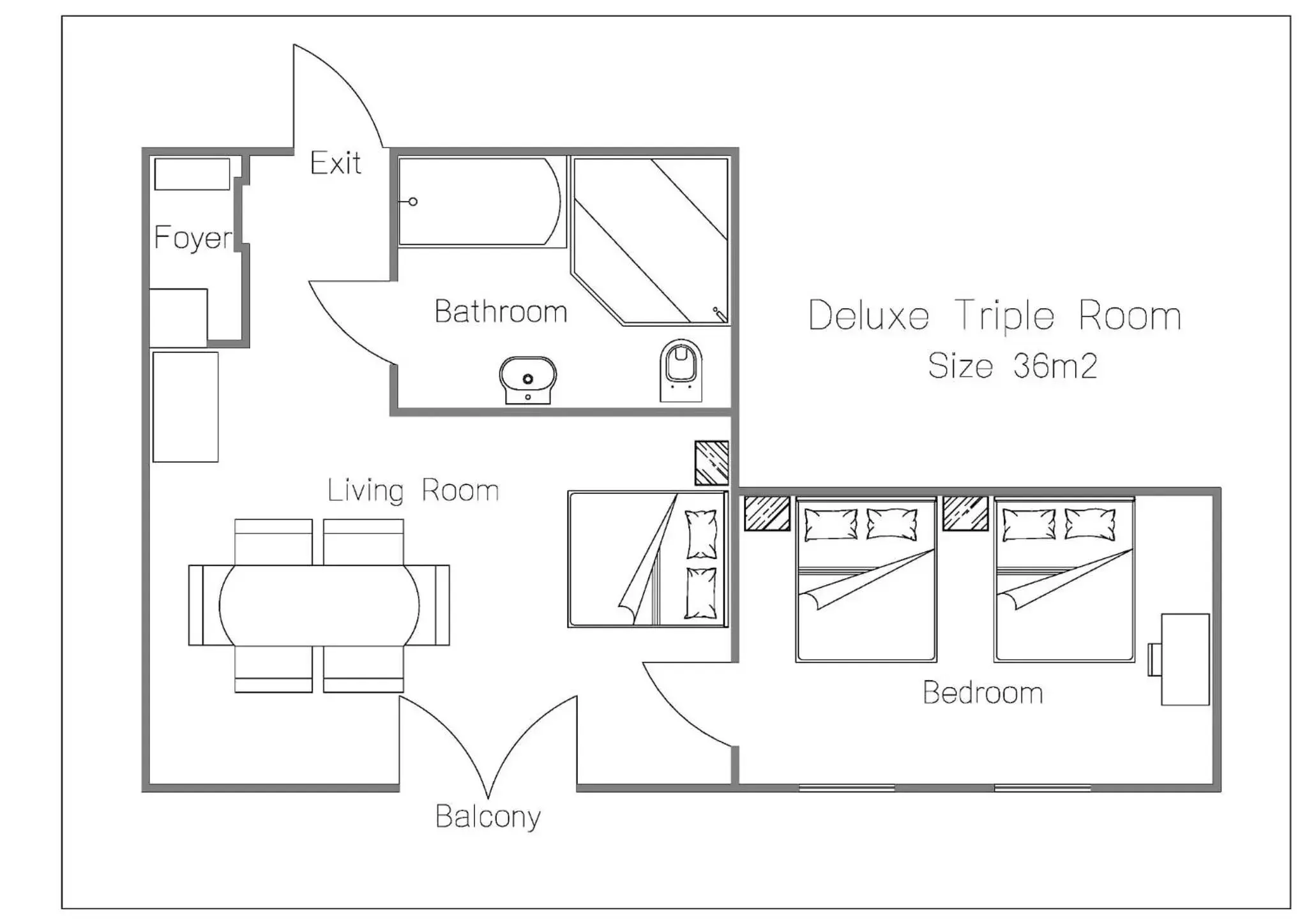 Deluxe Triple Room in White House Hotel Deluxe Triple Room in White House Hotel