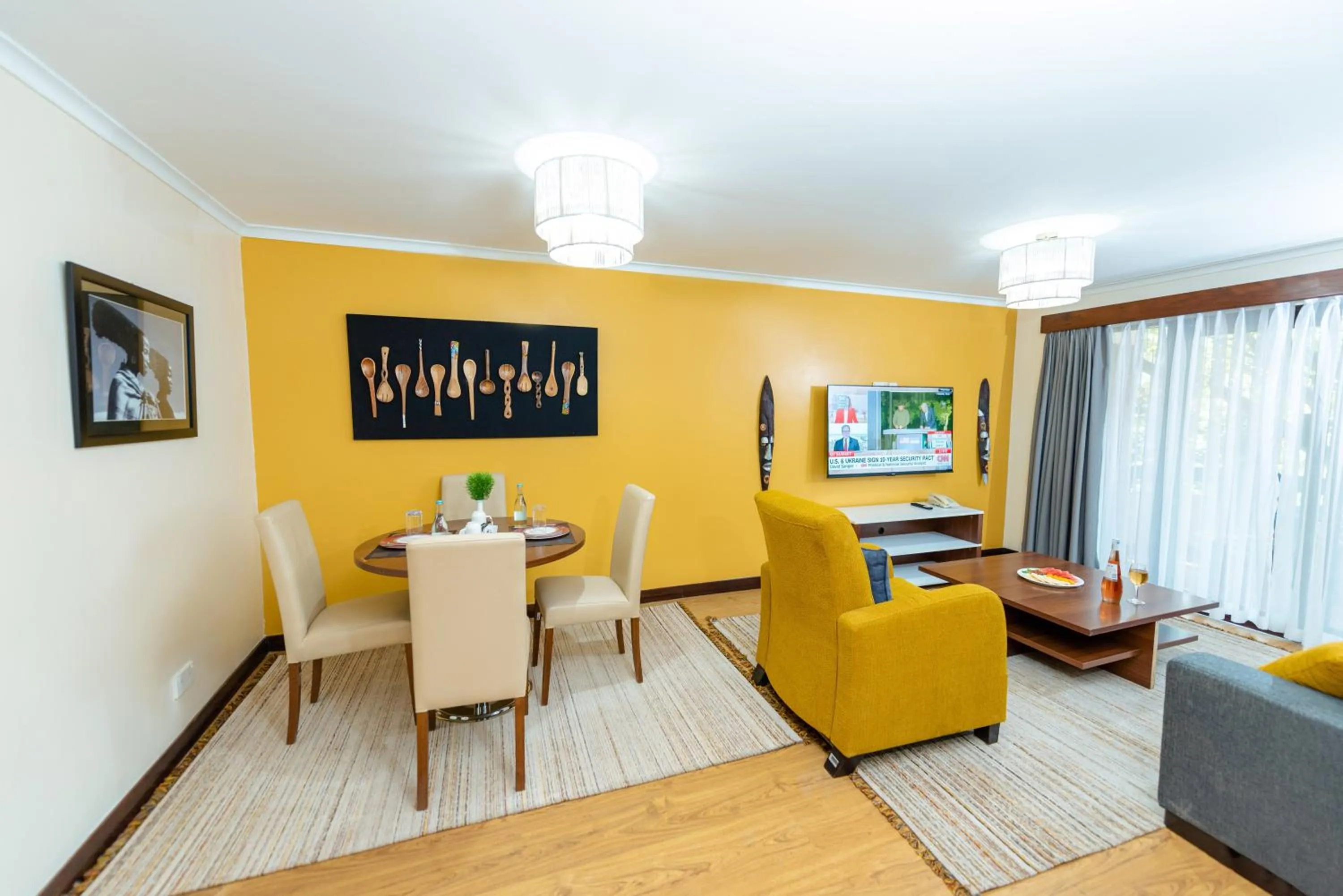 Living room in Heri Heights Hotel Apartments, SureStay Collection by Best Western