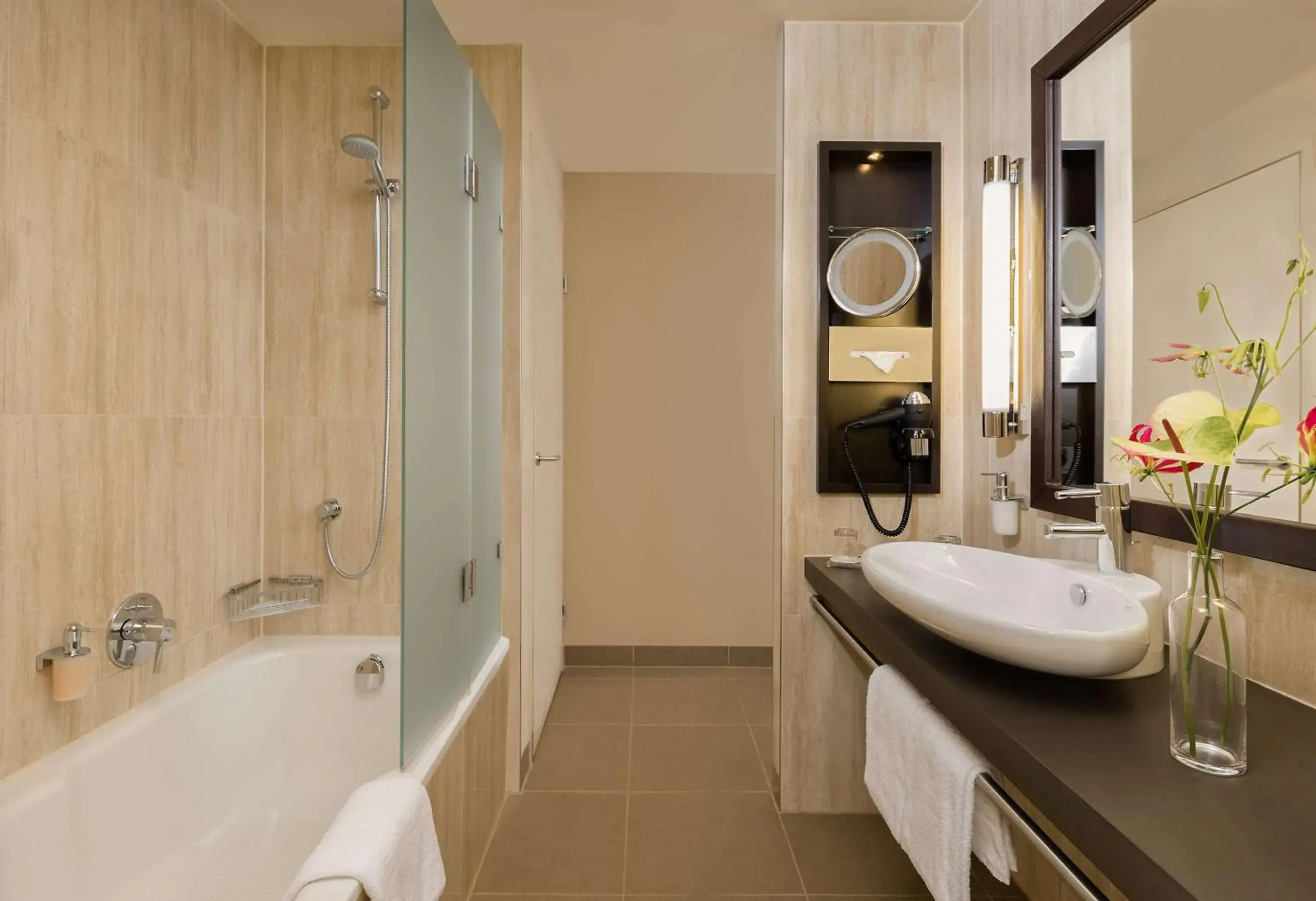 Bathroom in Lindner Hotel Vienna Am Belvedere, part of JdV by Hyatt Bathroom in Lindner Hotel Vienna Am Belvedere, part of JdV by Hyatt