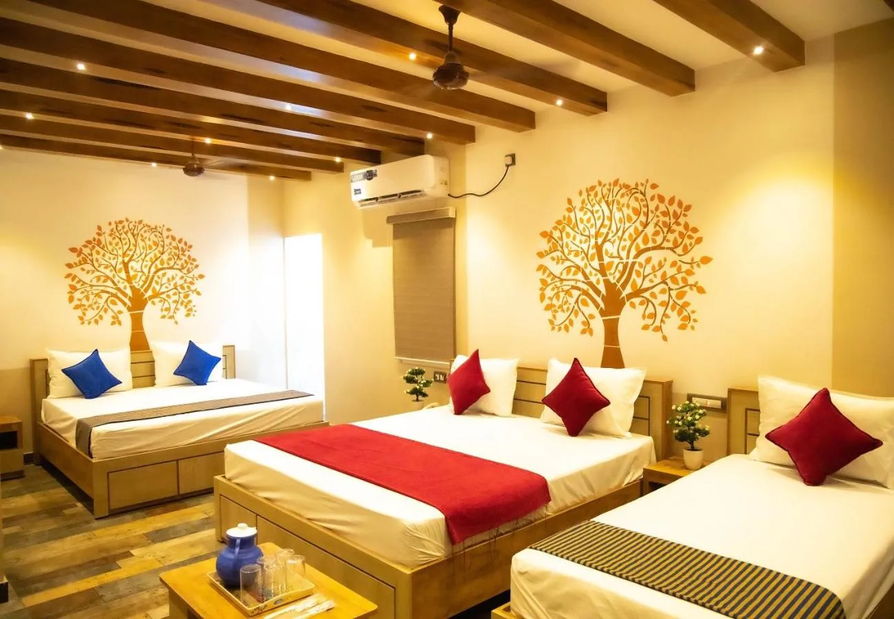 Bed in Hotel Ganesh Palace