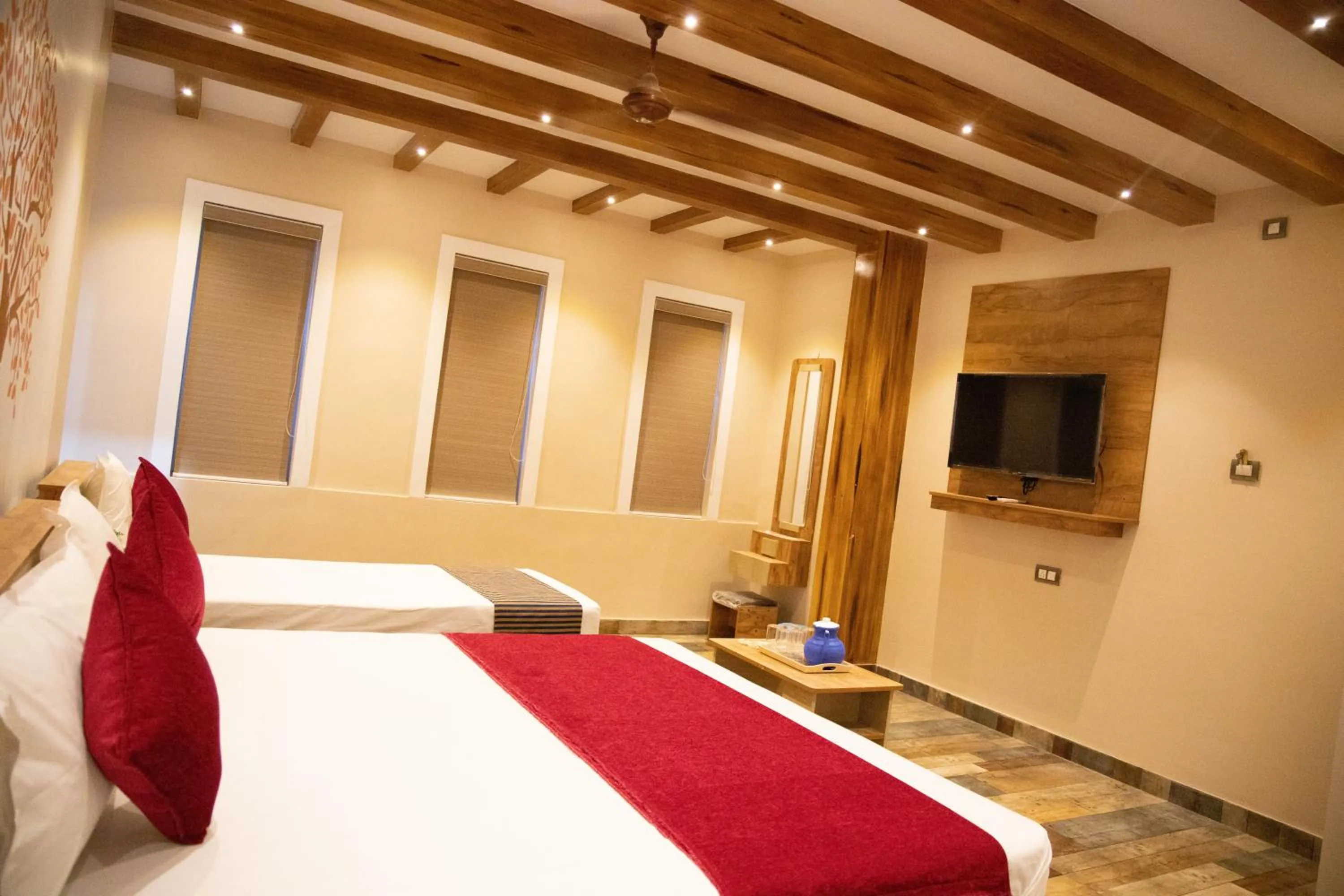 Bed in Hotel Ganesh Palace