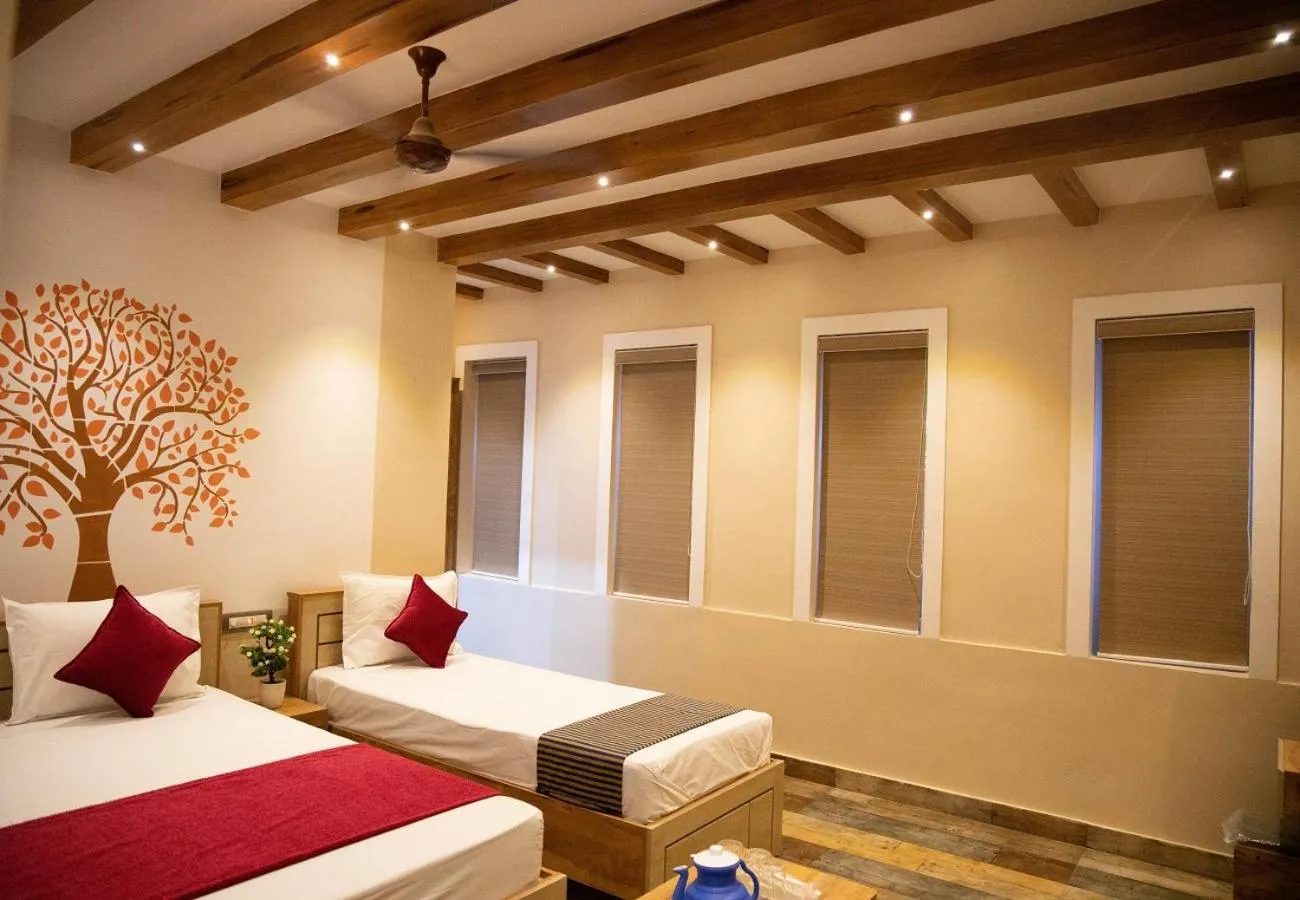 Bed in Hotel Ganesh Palace