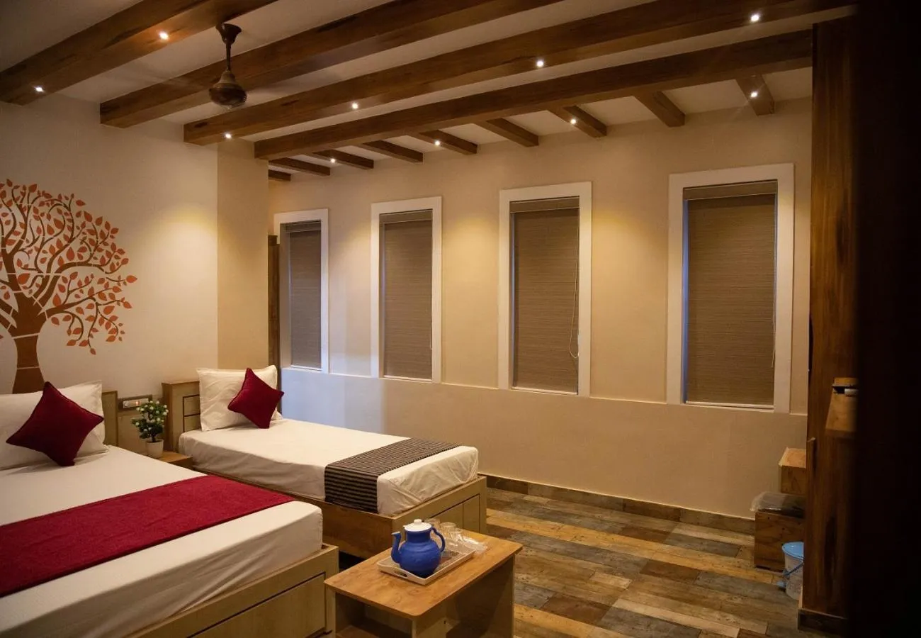 Bed in Hotel Ganesh Palace