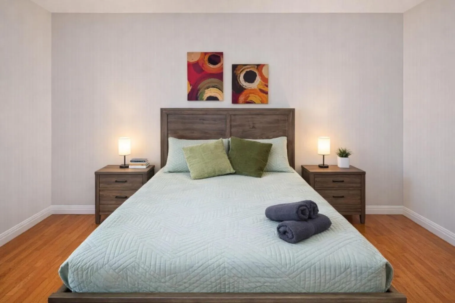 Bed in Luxury Villa with Hot Tub, Two Fire Pits, King Bed Suite, Game Room & Fenced Yard