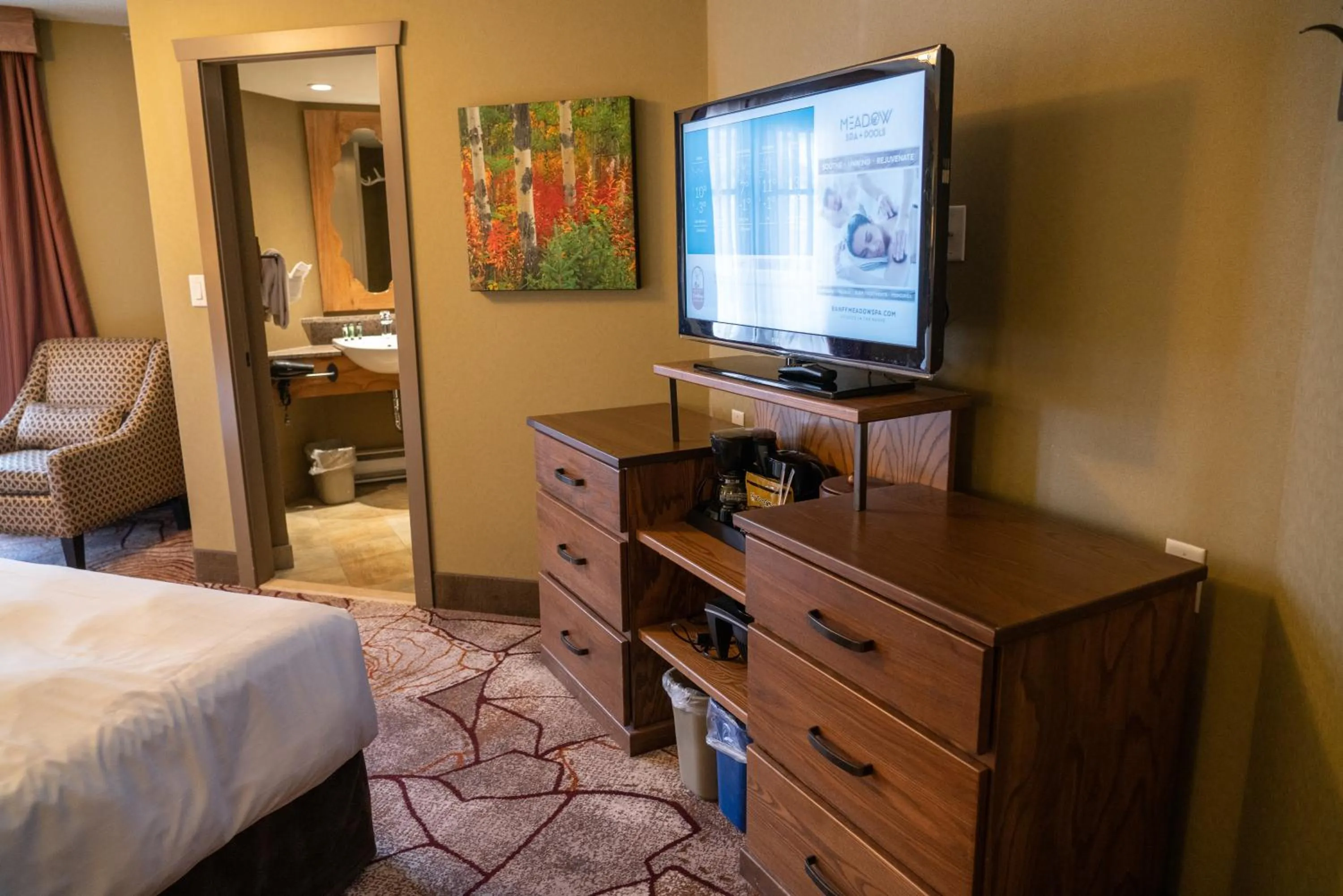 TV and multimedia, Bed in Banff Caribou Lodge and Spa