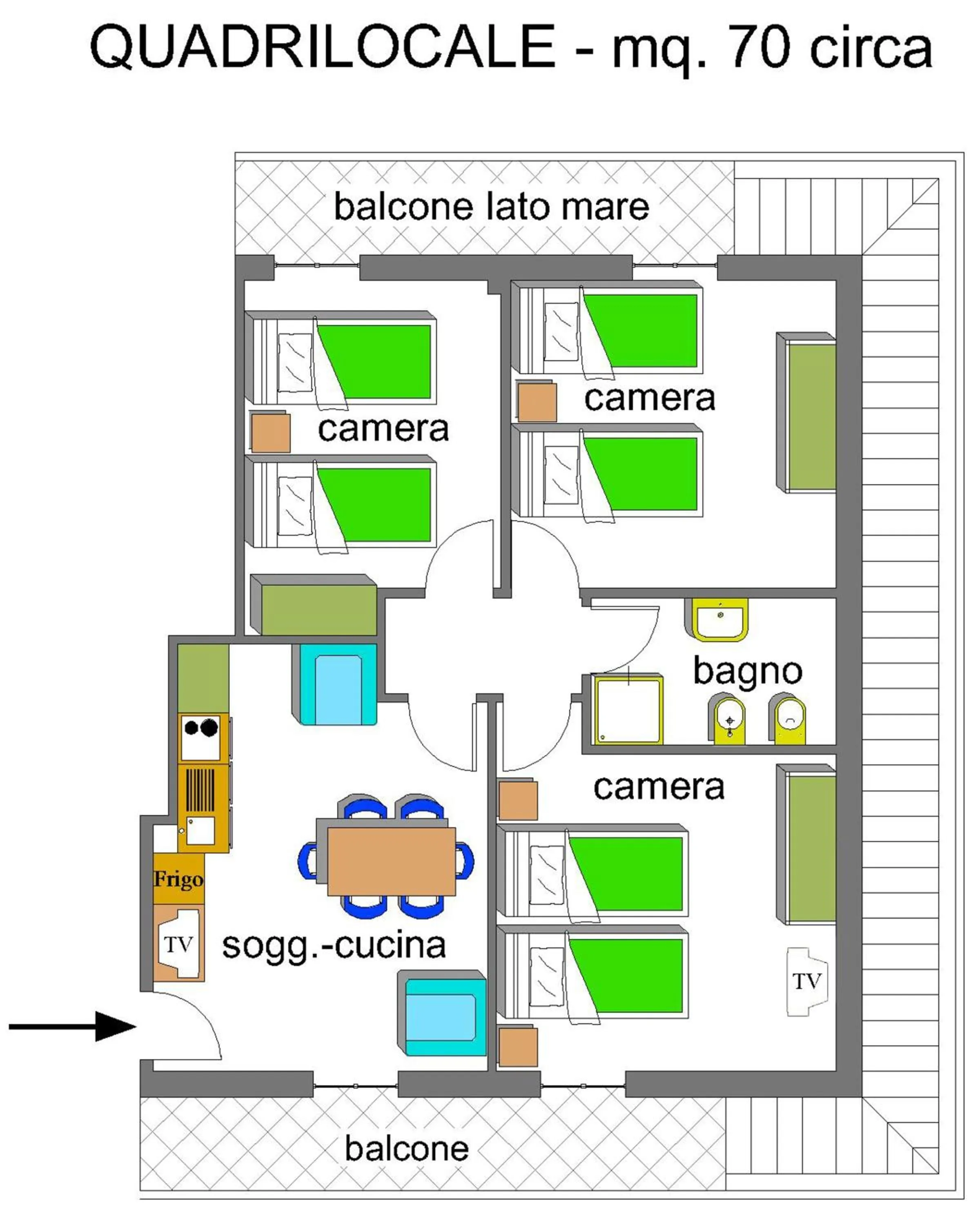 Photo of the whole room in Residence Stella Marina