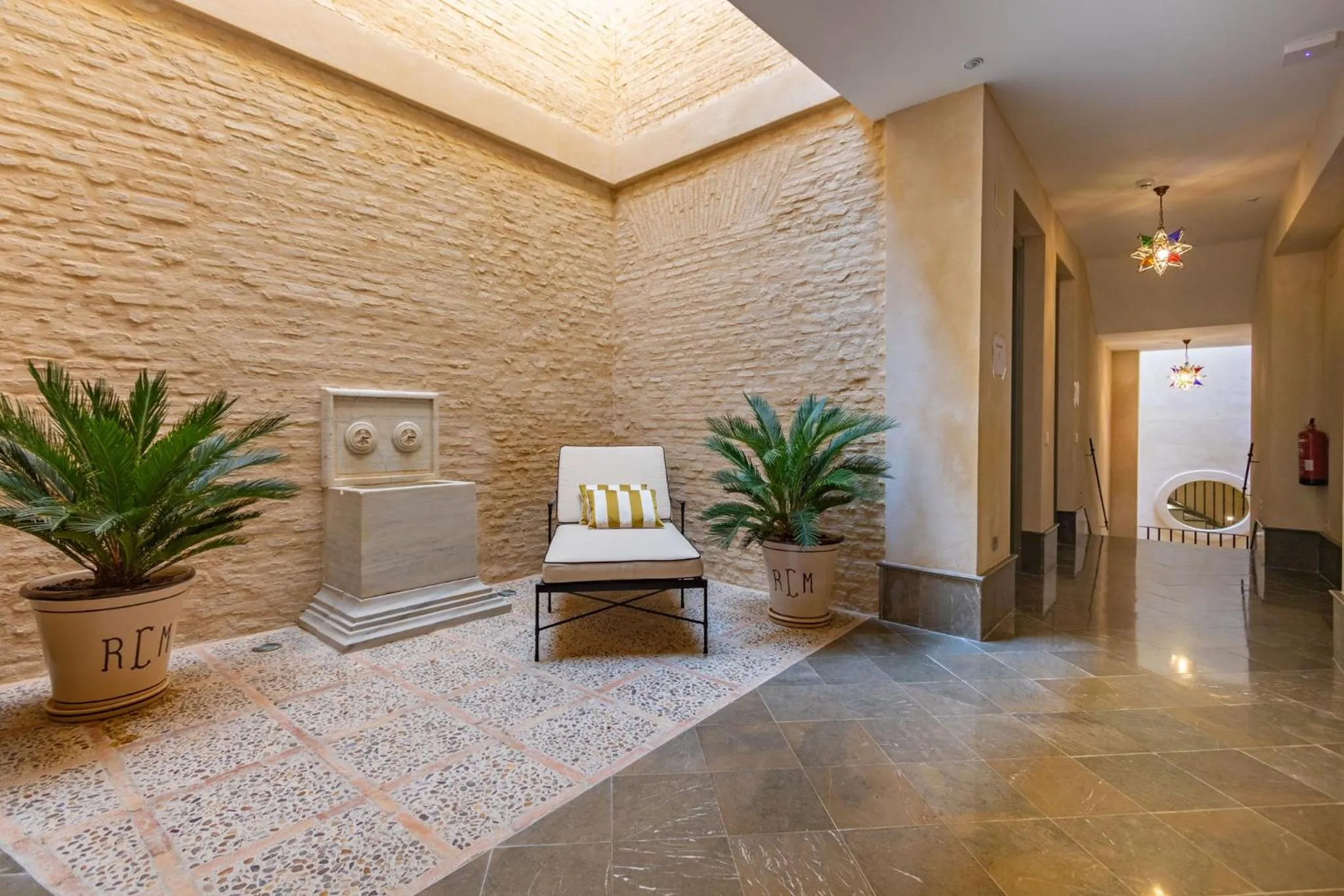 Decorative detail in Casa de la Moneda Residences Sevilla