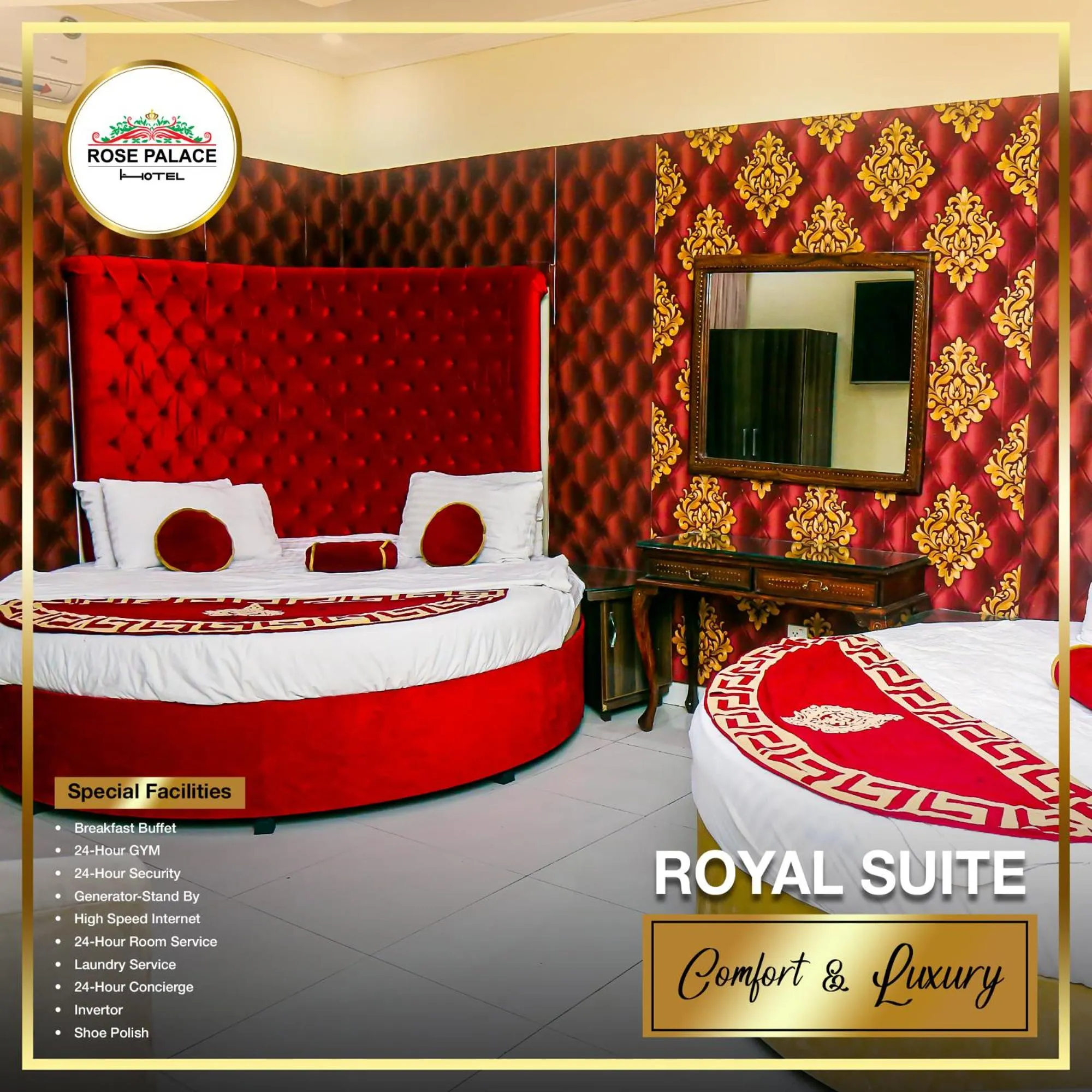 Photo of the whole room, Bed in Rose Palace Hotel, Gulberg