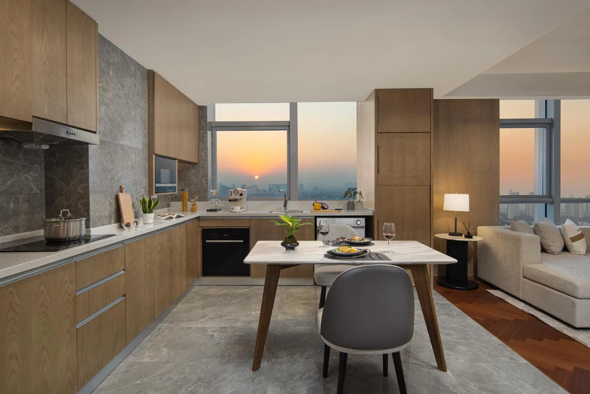 kitchen in Ascott New District Wuxi
