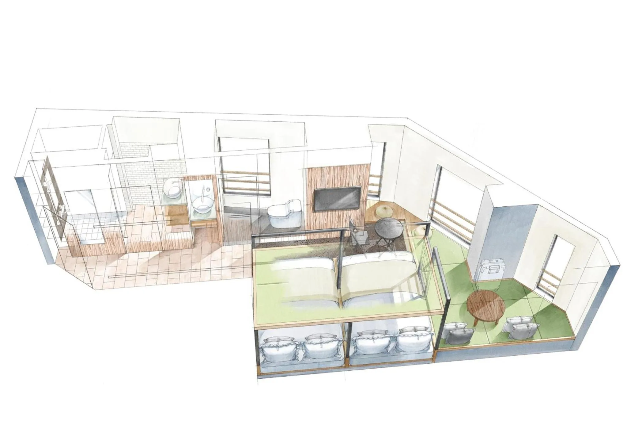 Floor plan in Sakura Cross Hotel Ueno Iriya Annex