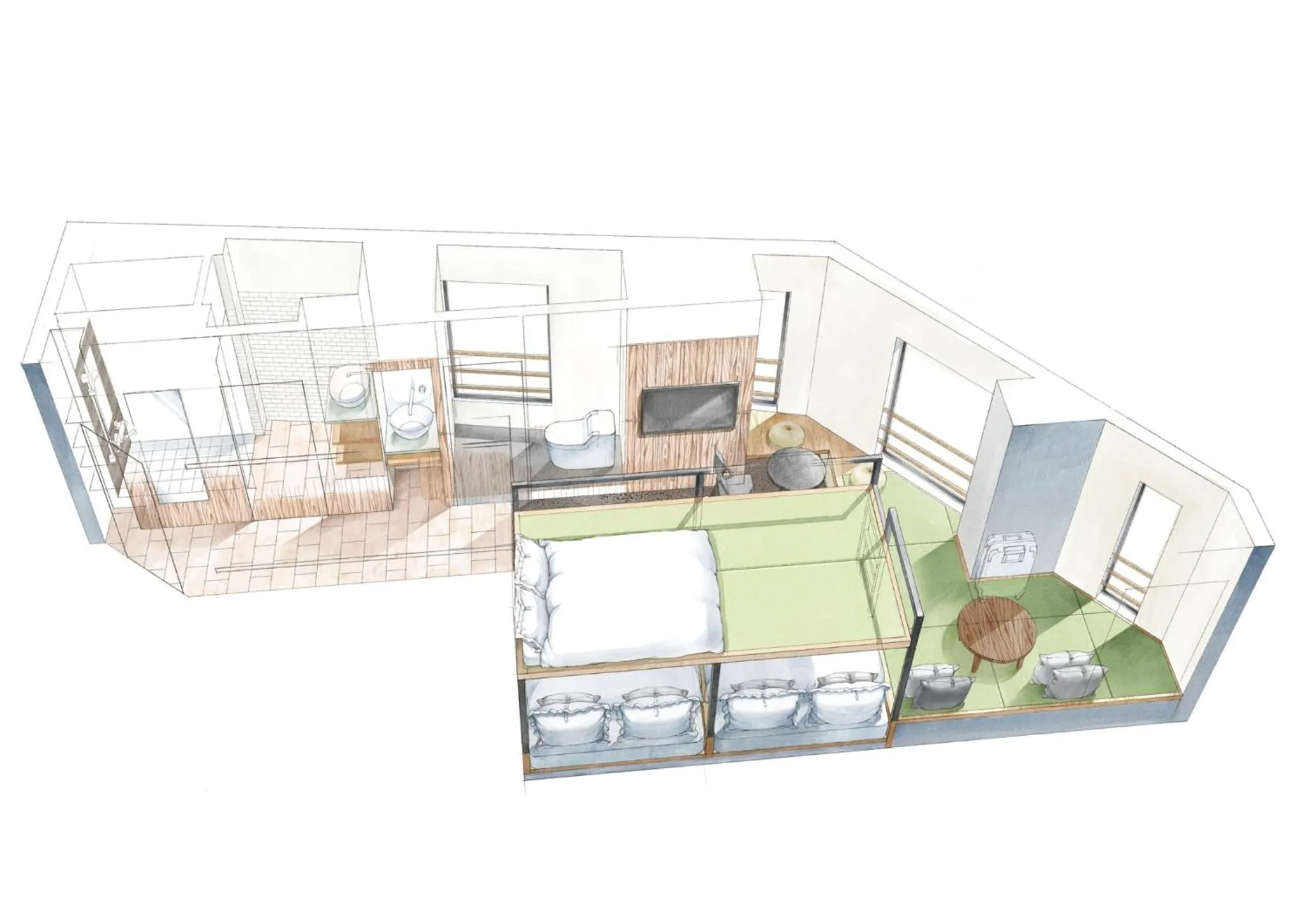 Deluxe Triple Room Max5 Comfort3 in Sakura Cross Hotel Ueno Iriya Annex