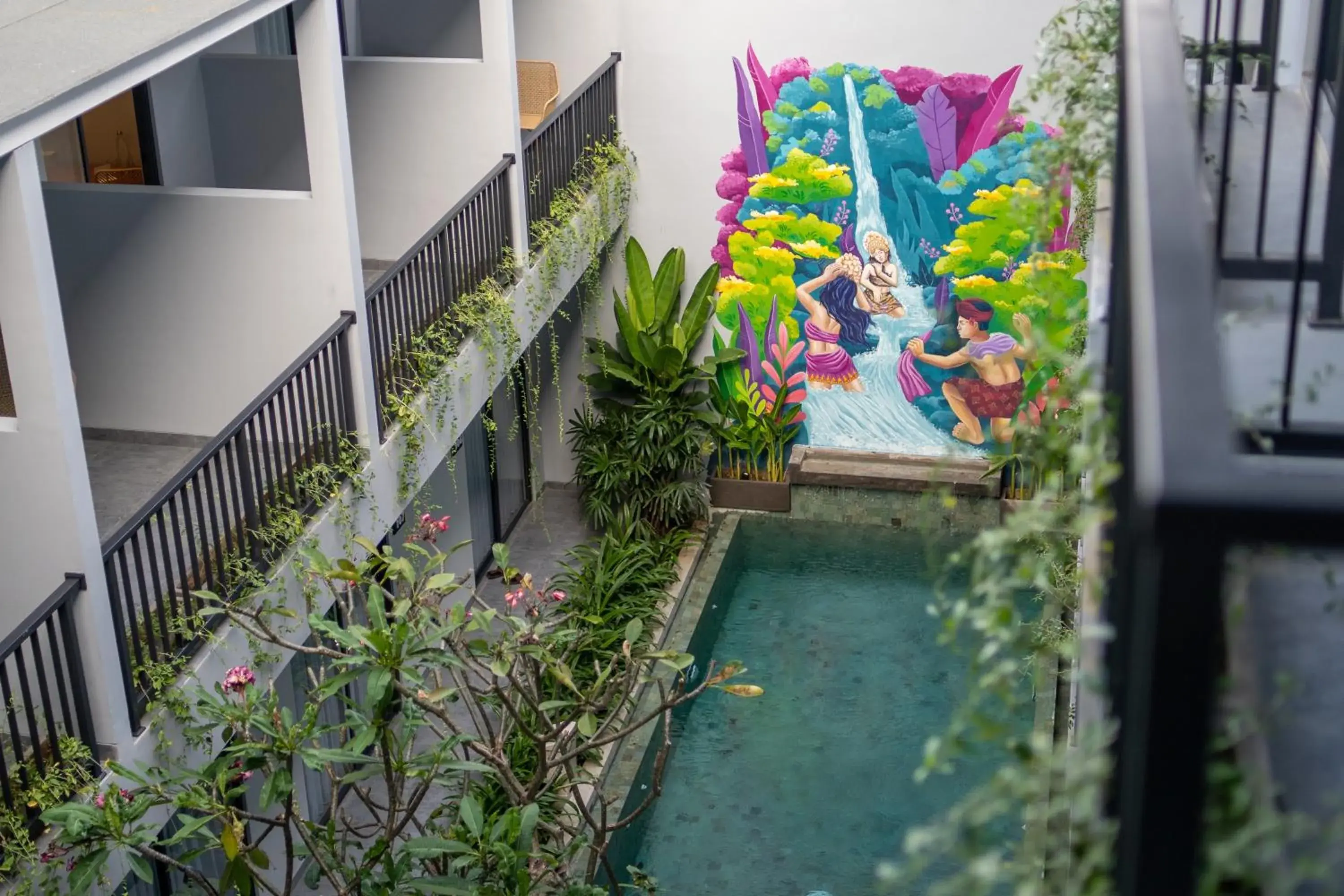 Pool view in Bestah Coliving Pool view in Bestah Coliving