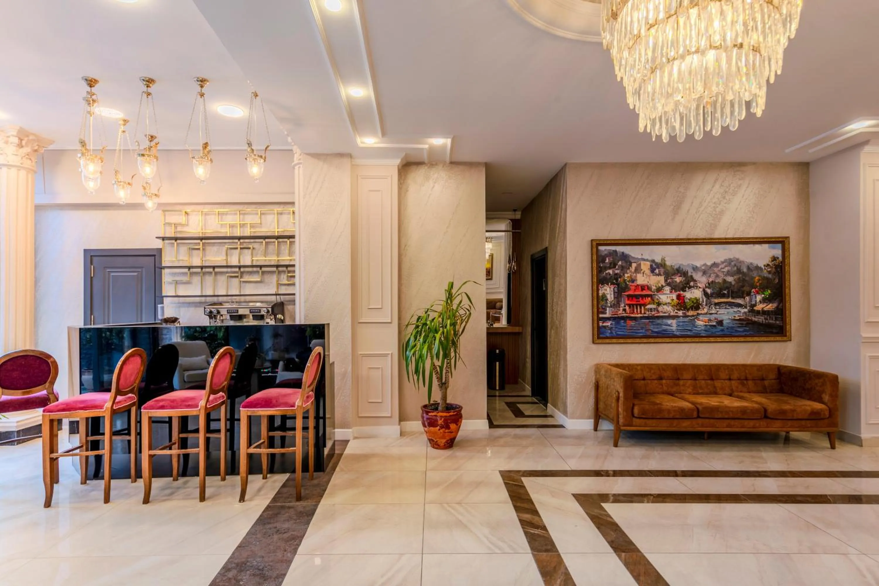 Lobby or reception in Istanbul Old City Topkapi Porta Romanos Hotel Ottoman Heritage