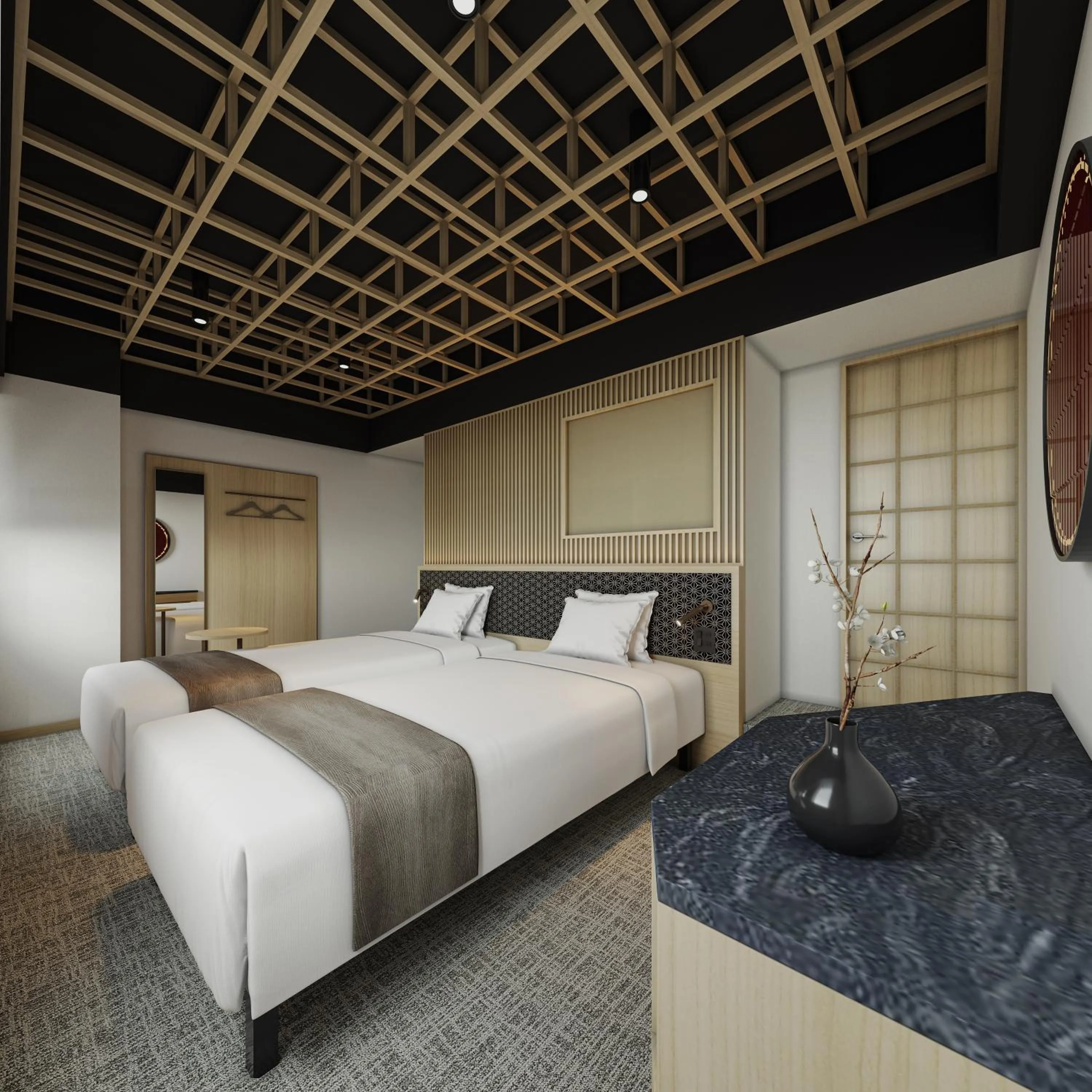 Photo of the whole room, Bed in Fujinomiya Fujikyu Hotel