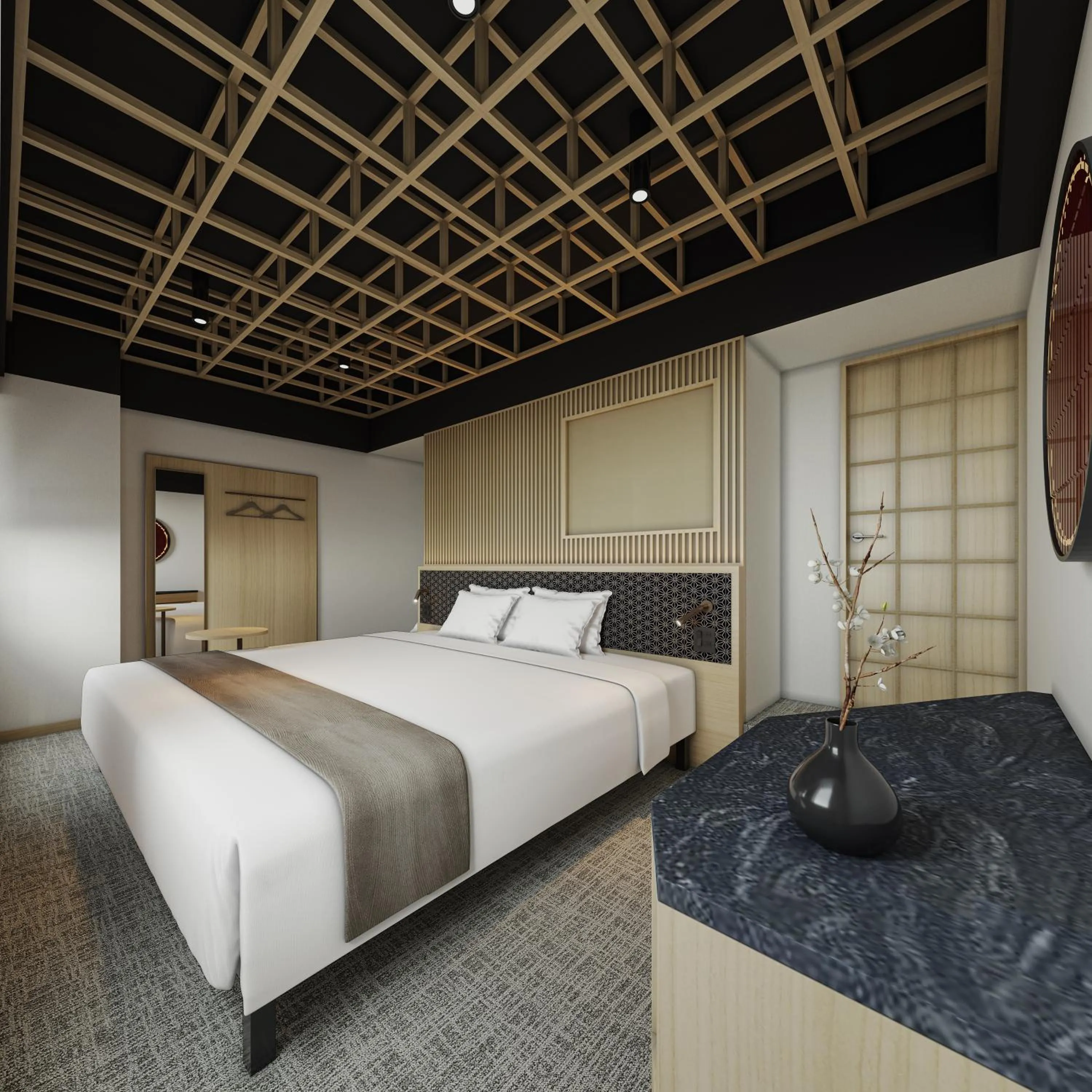 Photo of the whole room, Bed in Fujinomiya Fujikyu Hotel