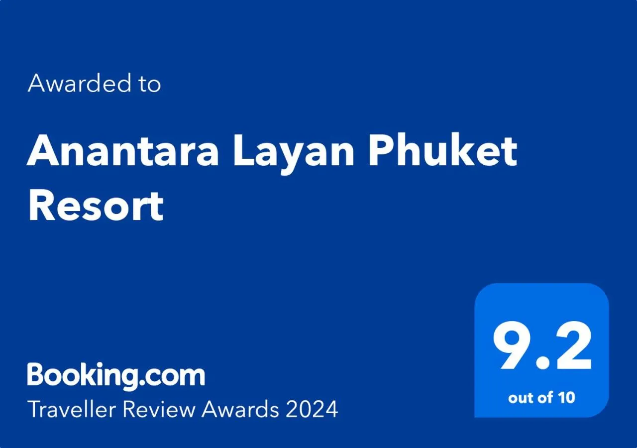 Certificate/Award in Anantara Layan Phuket Resort