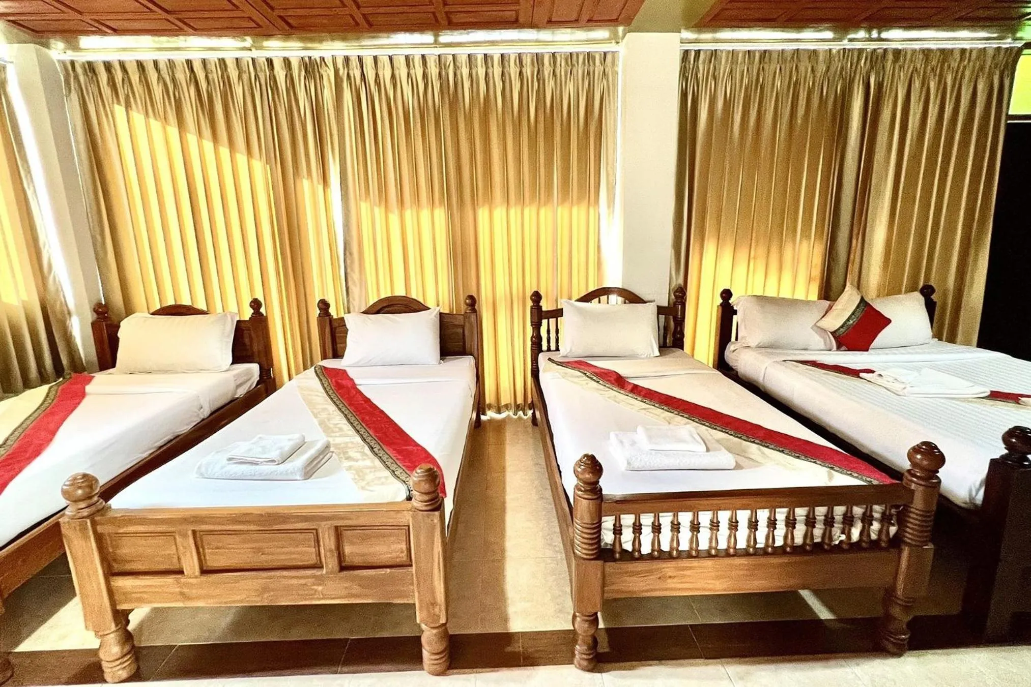 Bed in Romsak Lanna Resort