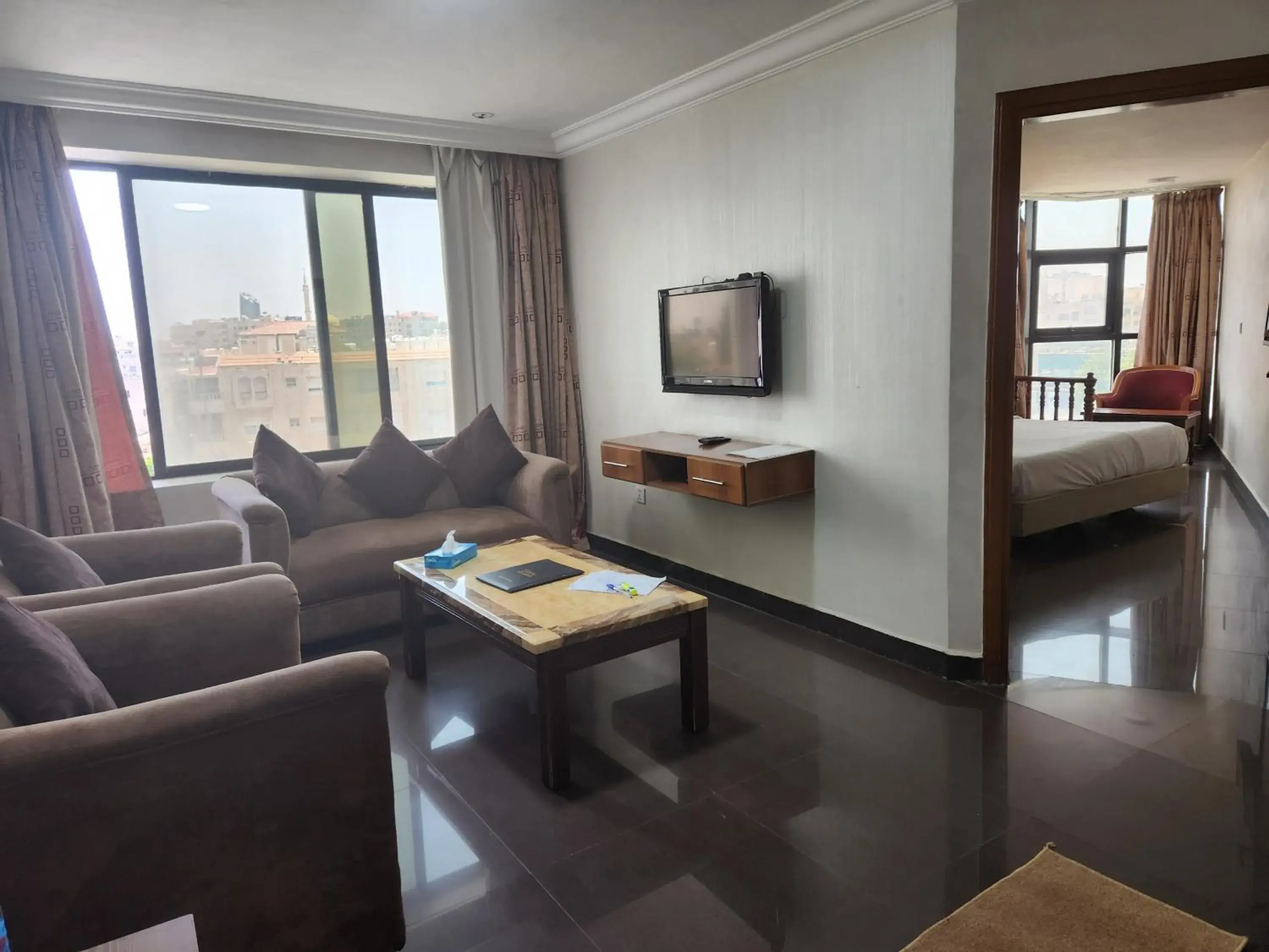 View (from property/room), Bed in Amman Orchid Hotel View (from property/room), Bed in Amman Orchid Hotel