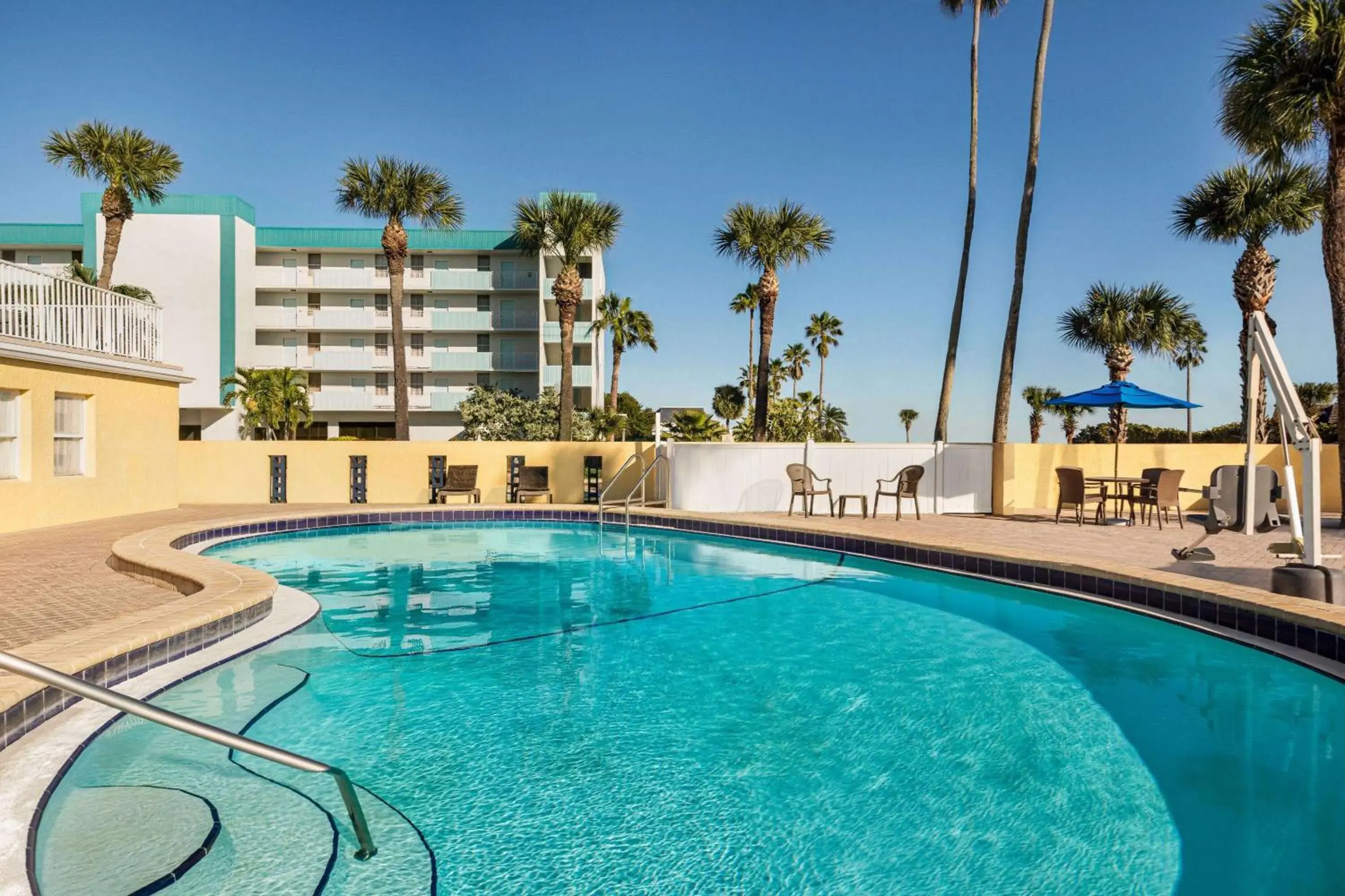 Pool view in Days Inn by Wyndham Cocoa Beach Port Canaveral Pool view in Days Inn by Wyndham Cocoa Beach Port Canaveral