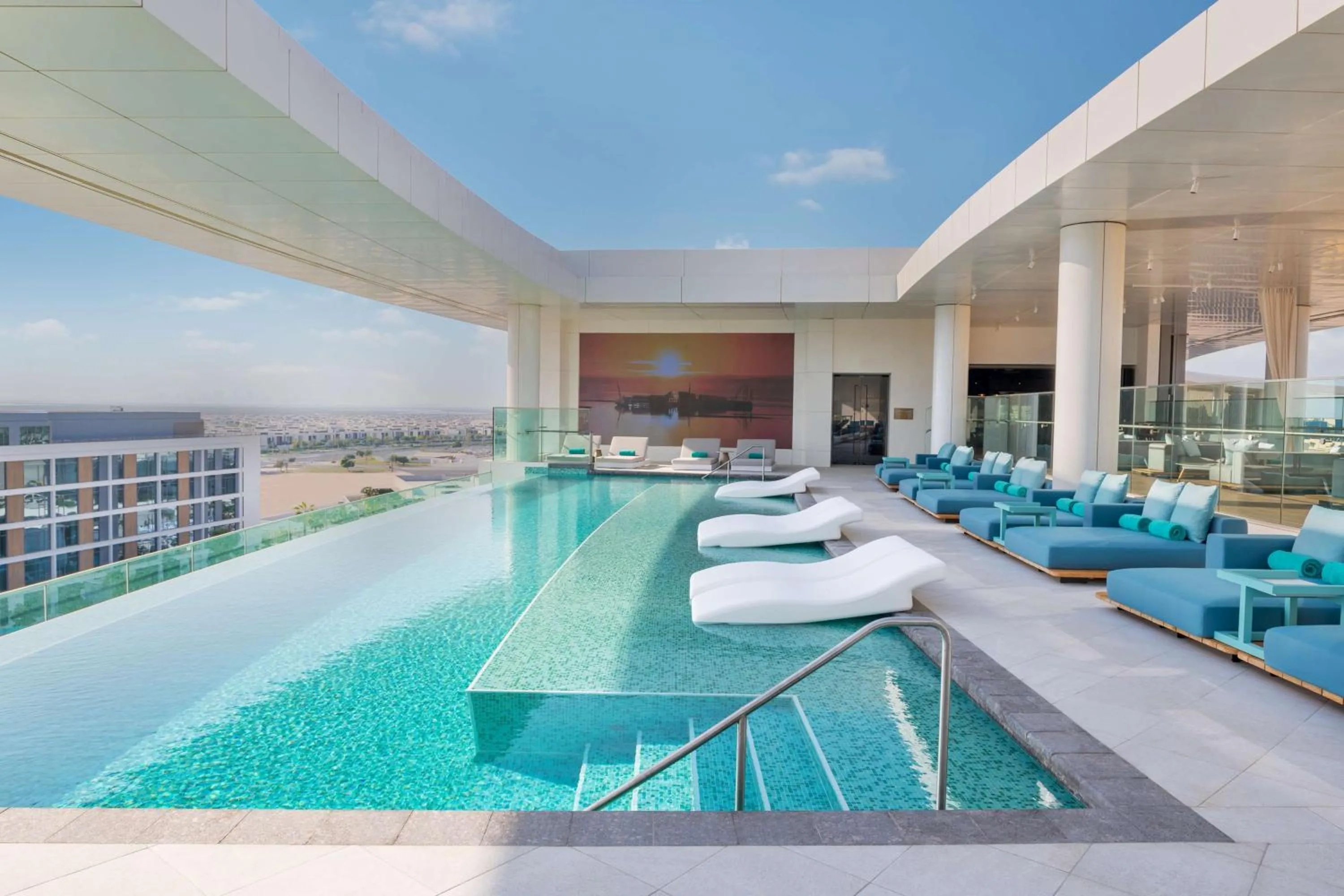 Pool view in The WB Abu Dhabi, Curio Collection By Hilton