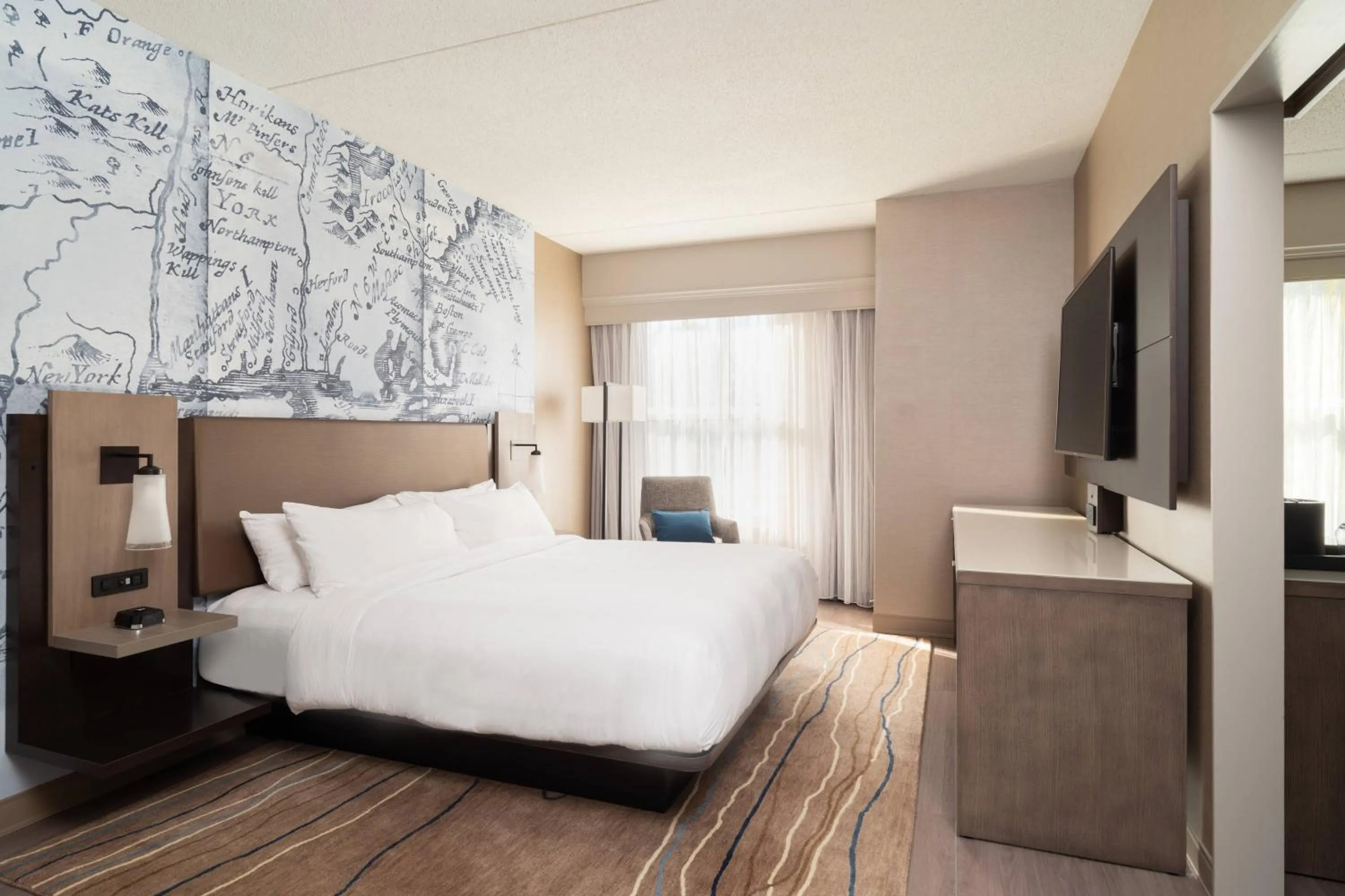 Bedroom, Bed in Mystic Marriott Hotel and Spa