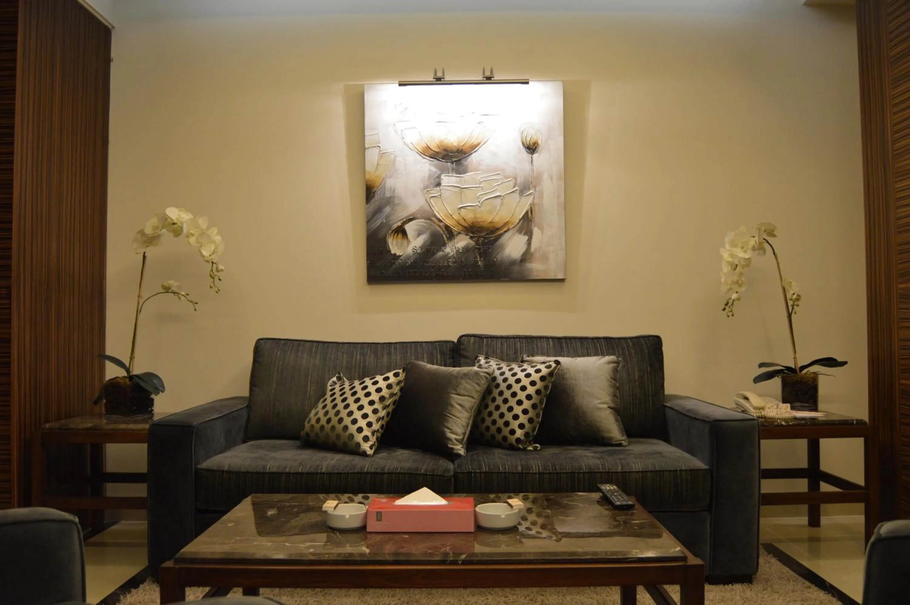 Seating area in Markazia Suites