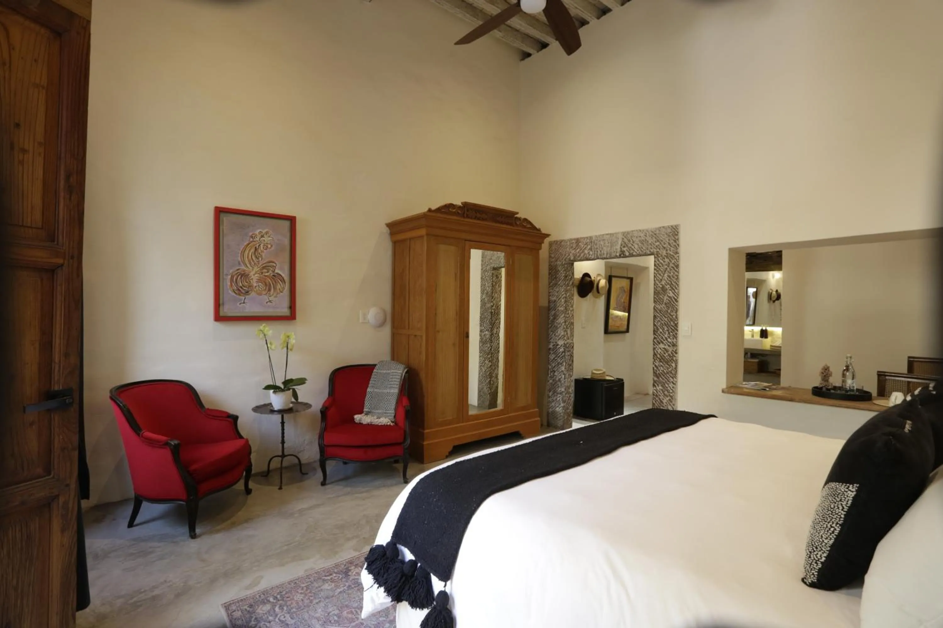 Bed in Orchid House San Miguel de Allende