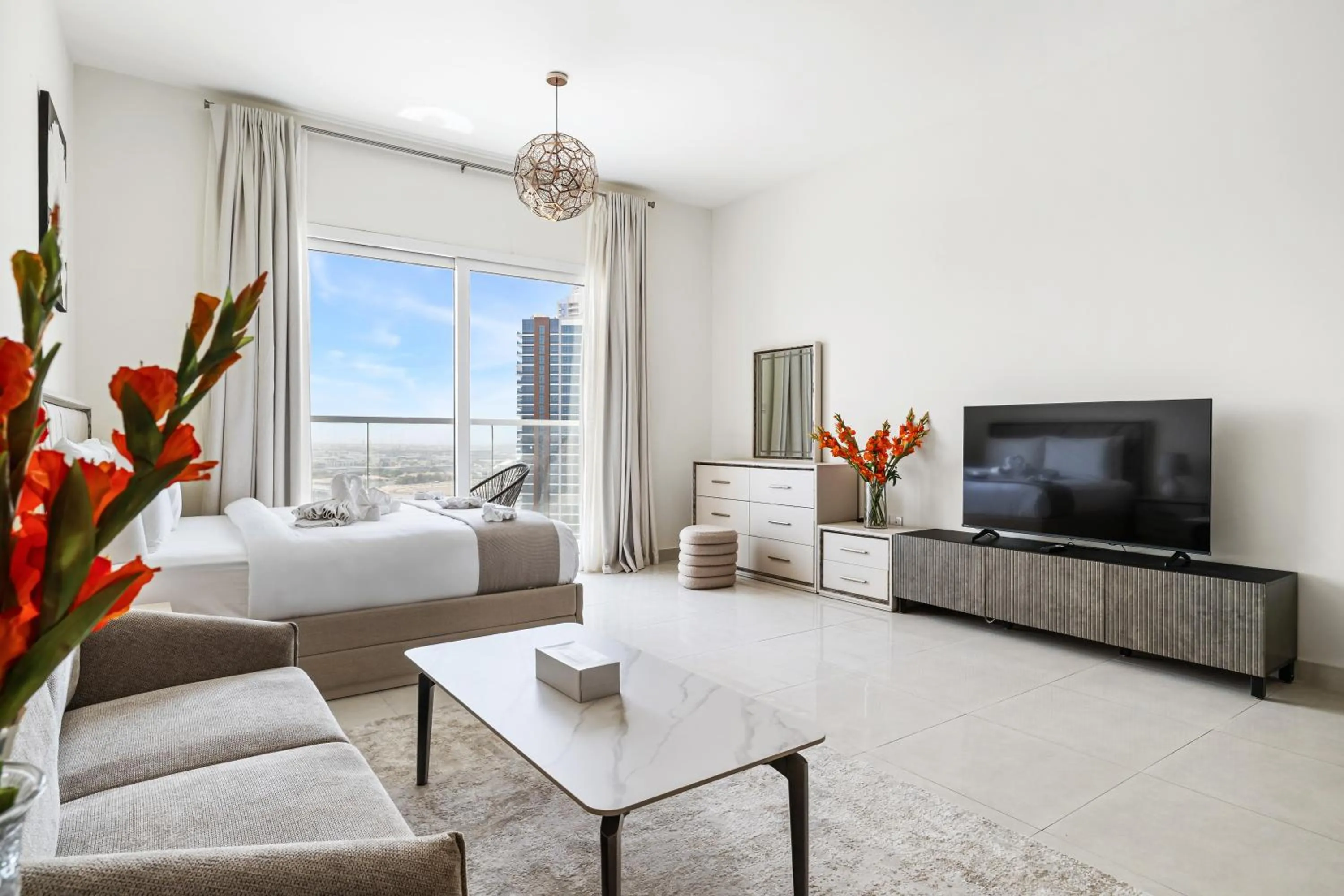 Bed in Unlock Metropolis Business Bay