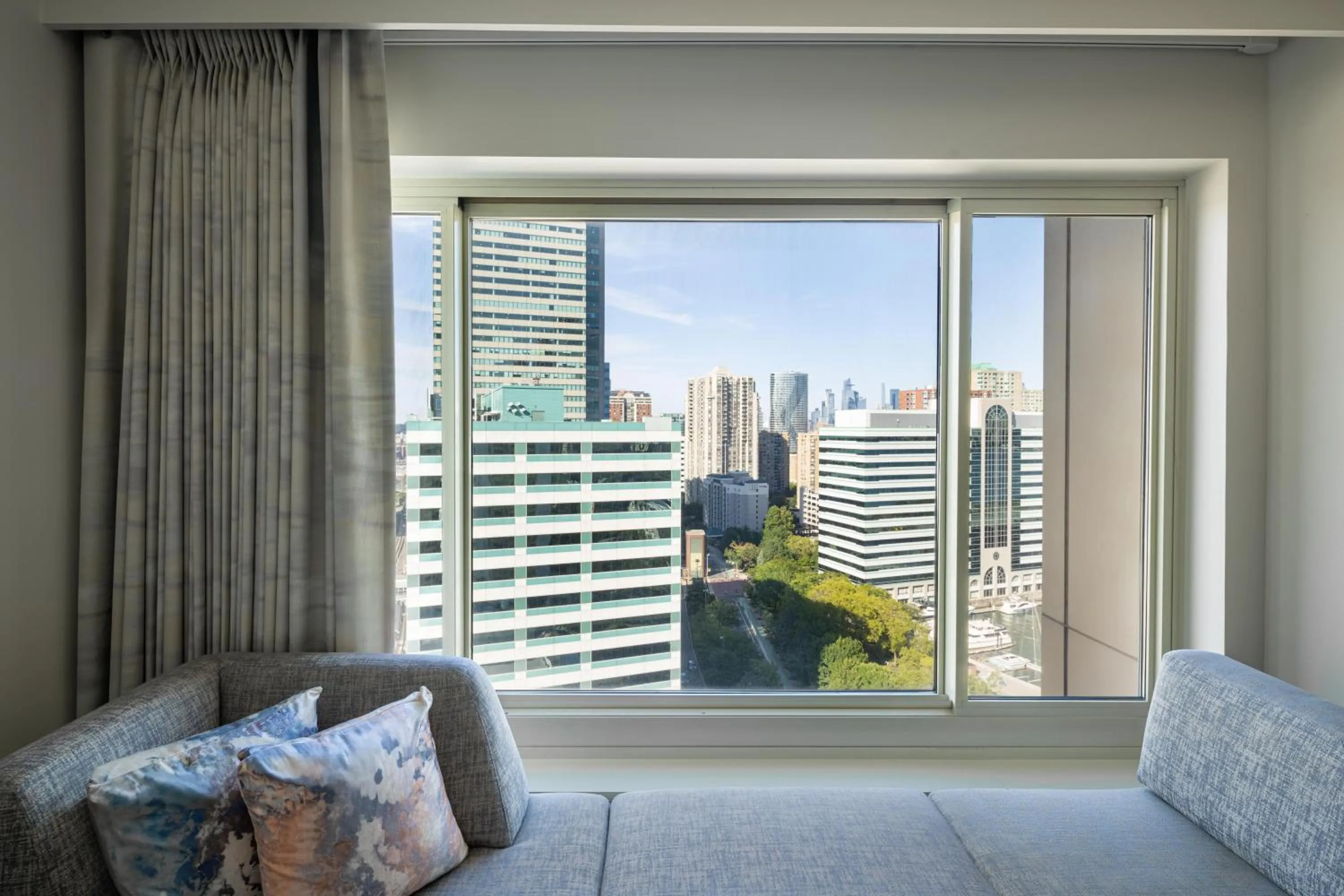 Bed in The Westin Jersey City Newport