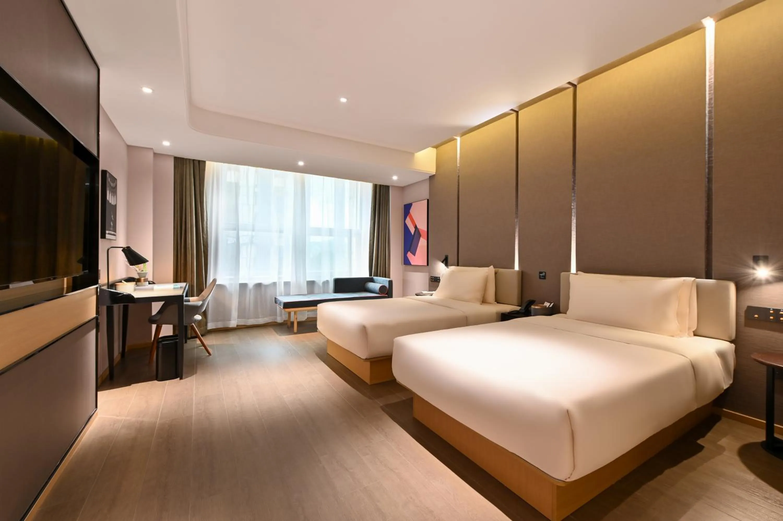 Bed in Atour Hotel Dalian Hi-tech Zone