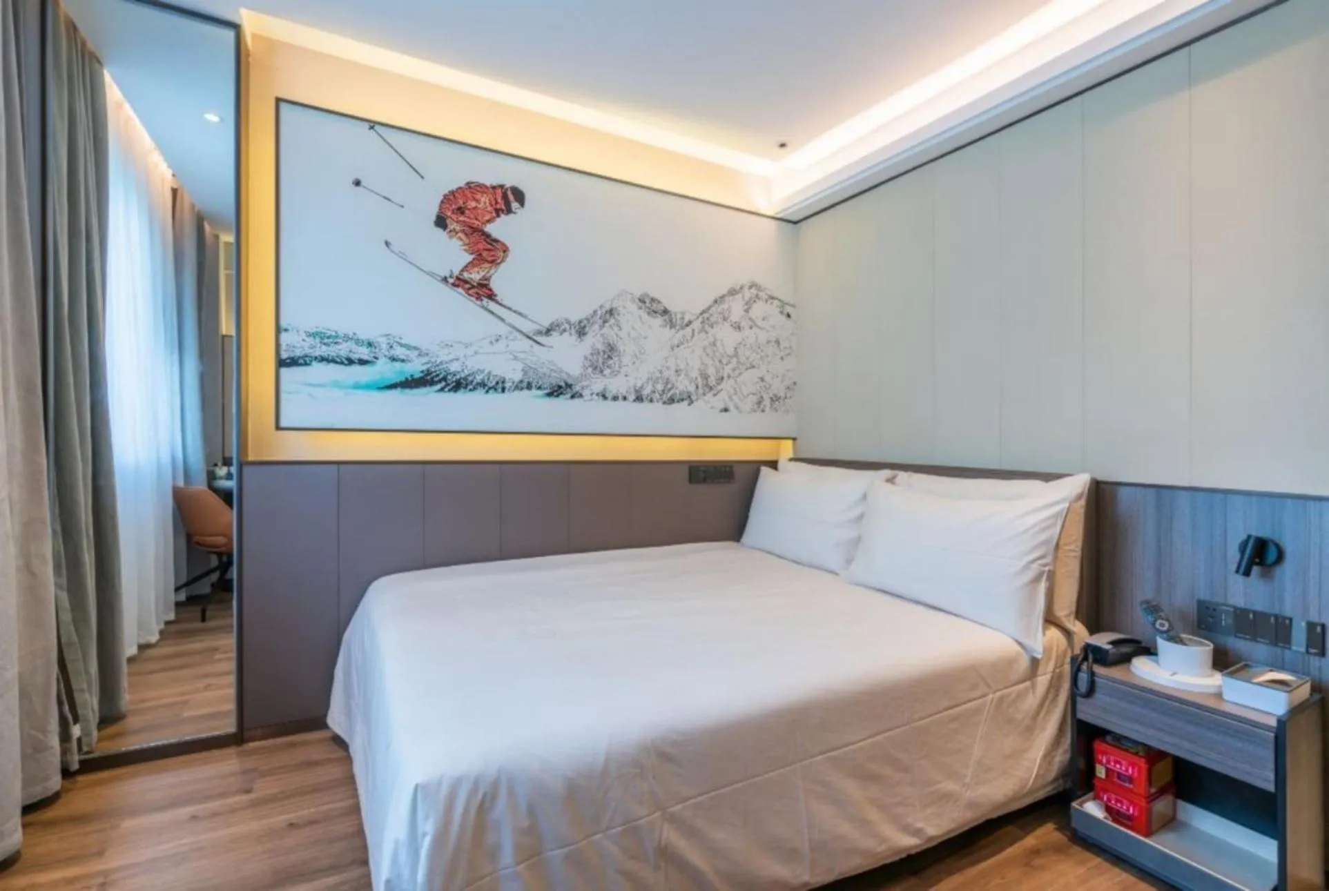 Bed in Atour Light Hotel Shanghai Xinjiangwancheng Fudan University