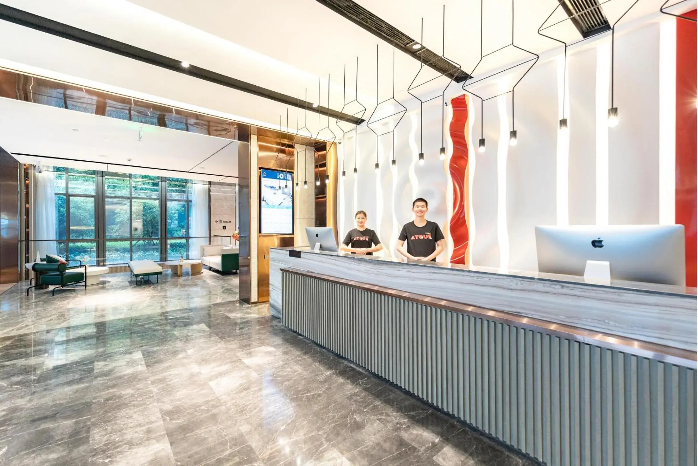 Lobby or reception in Atour Hotel Shanghai Wujiaochang Daxue Road Lobby or reception in Atour Hotel Shanghai Wujiaochang Daxue Road