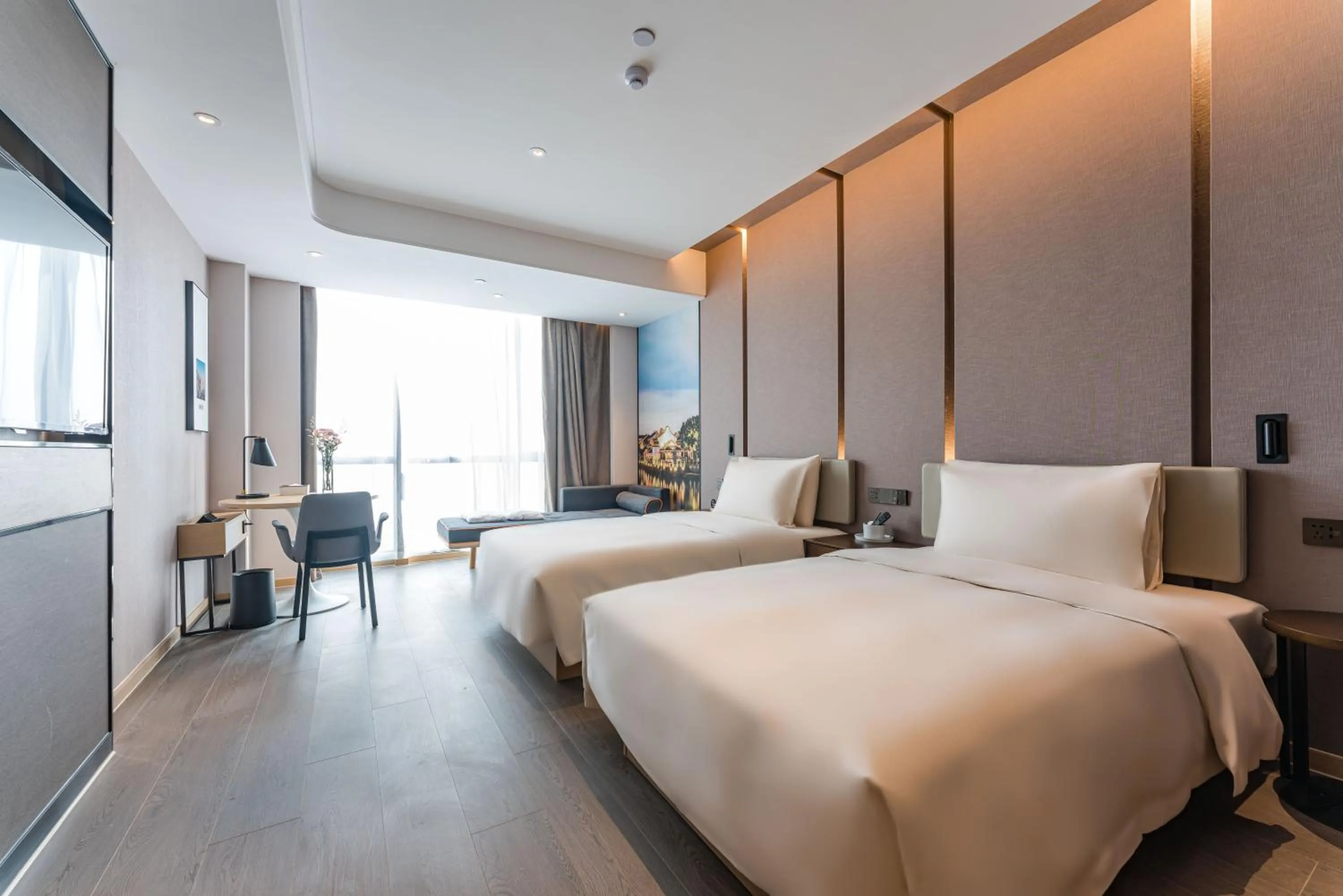 Bed in Atour Hotel Suzhou Wangting