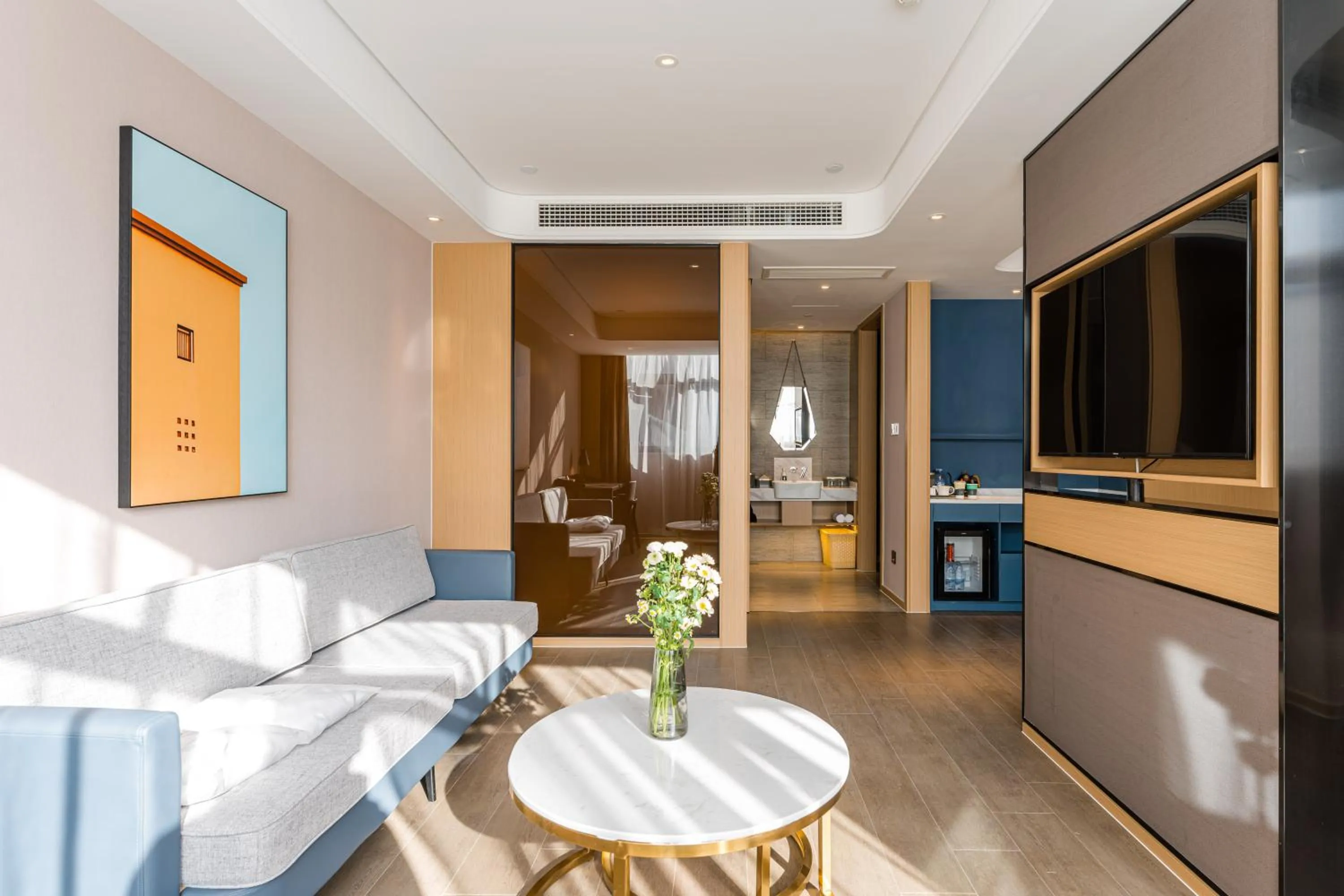 Seating area in Atour Hotel Suzhou Mudu Ancient Town