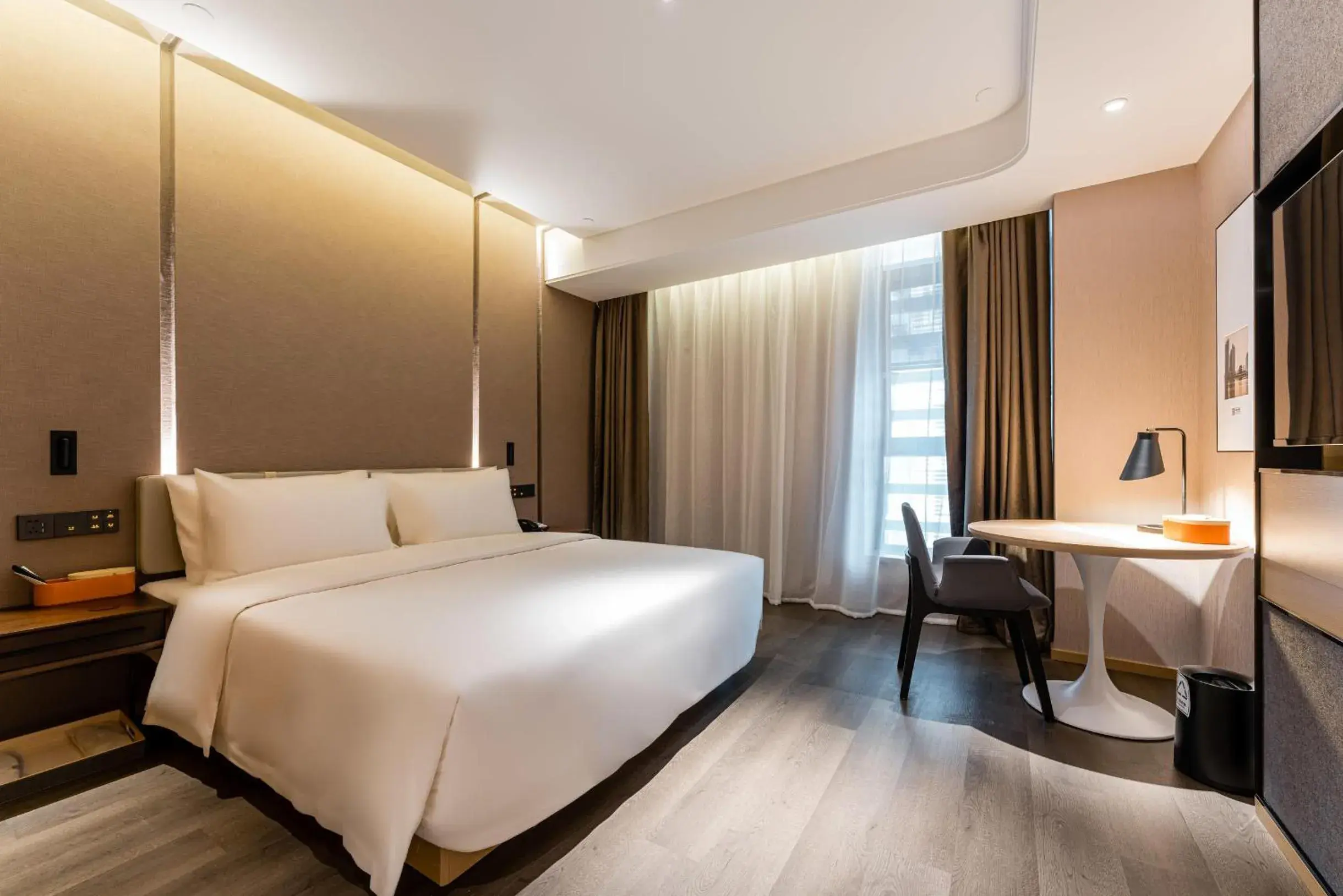 Bed in Atour Hotel Shaoxing Jinghu City Hall Basketball Theme Bed in Atour Hotel Shaoxing Jinghu City Hall Basketball Theme