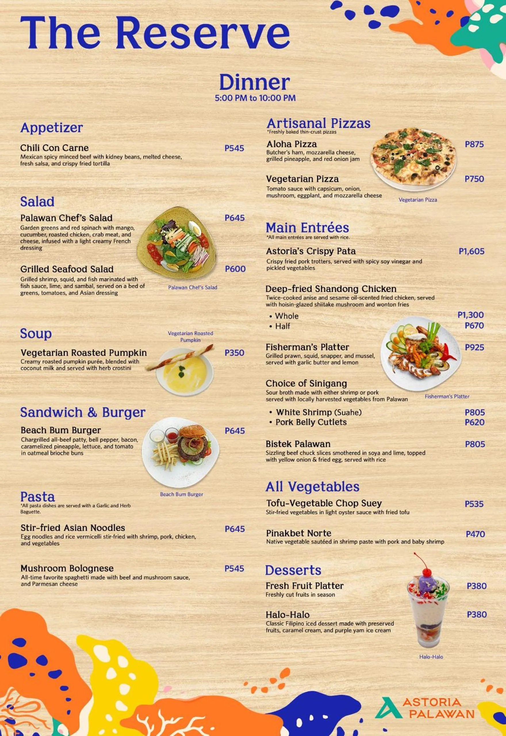 Restaurant/places to eat in Astoria Palawan