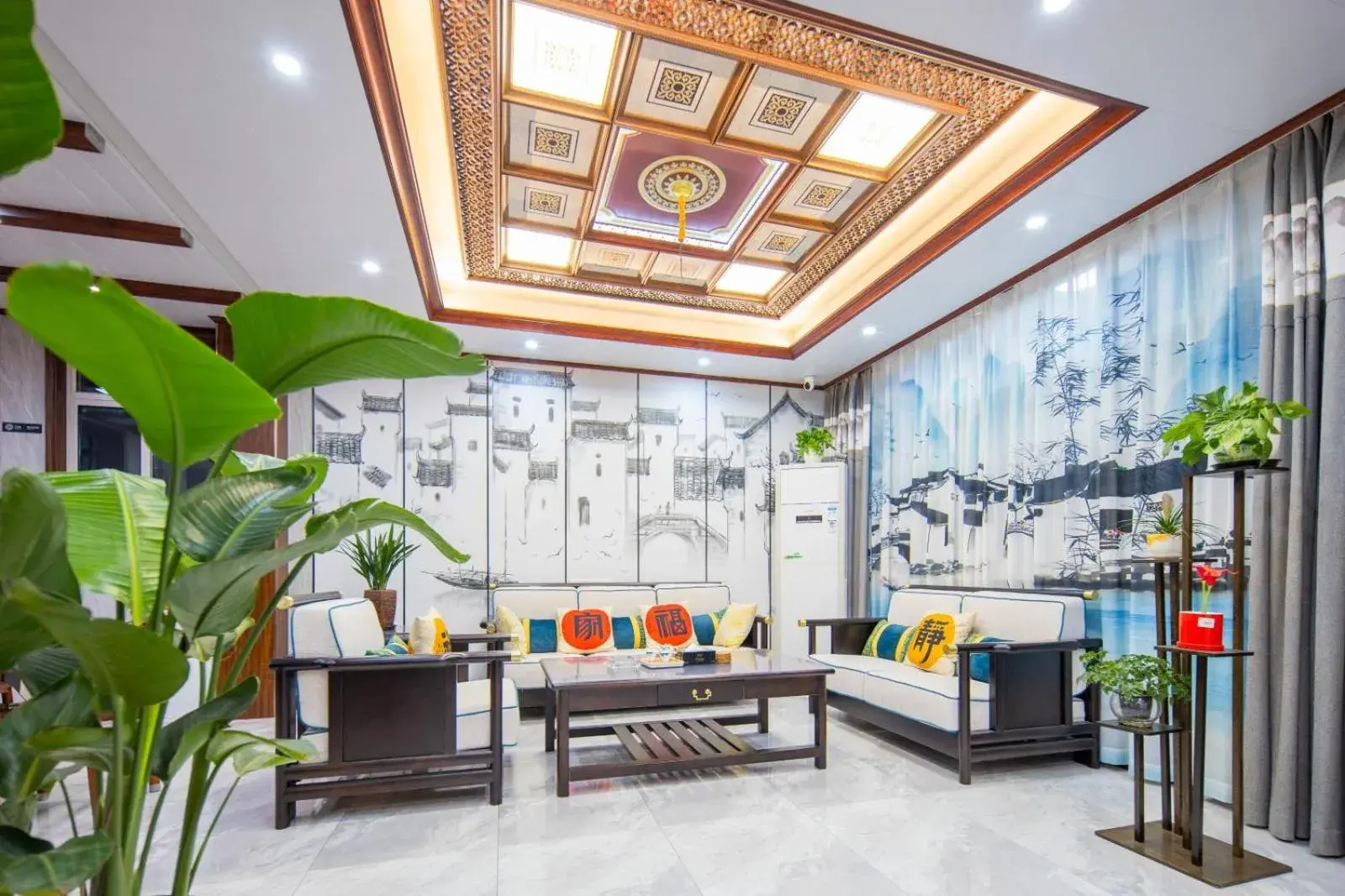 Living room in Floral Yilanxuan Zhouzhuang Hotel Living room in Floral Yilanxuan Zhouzhuang Hotel