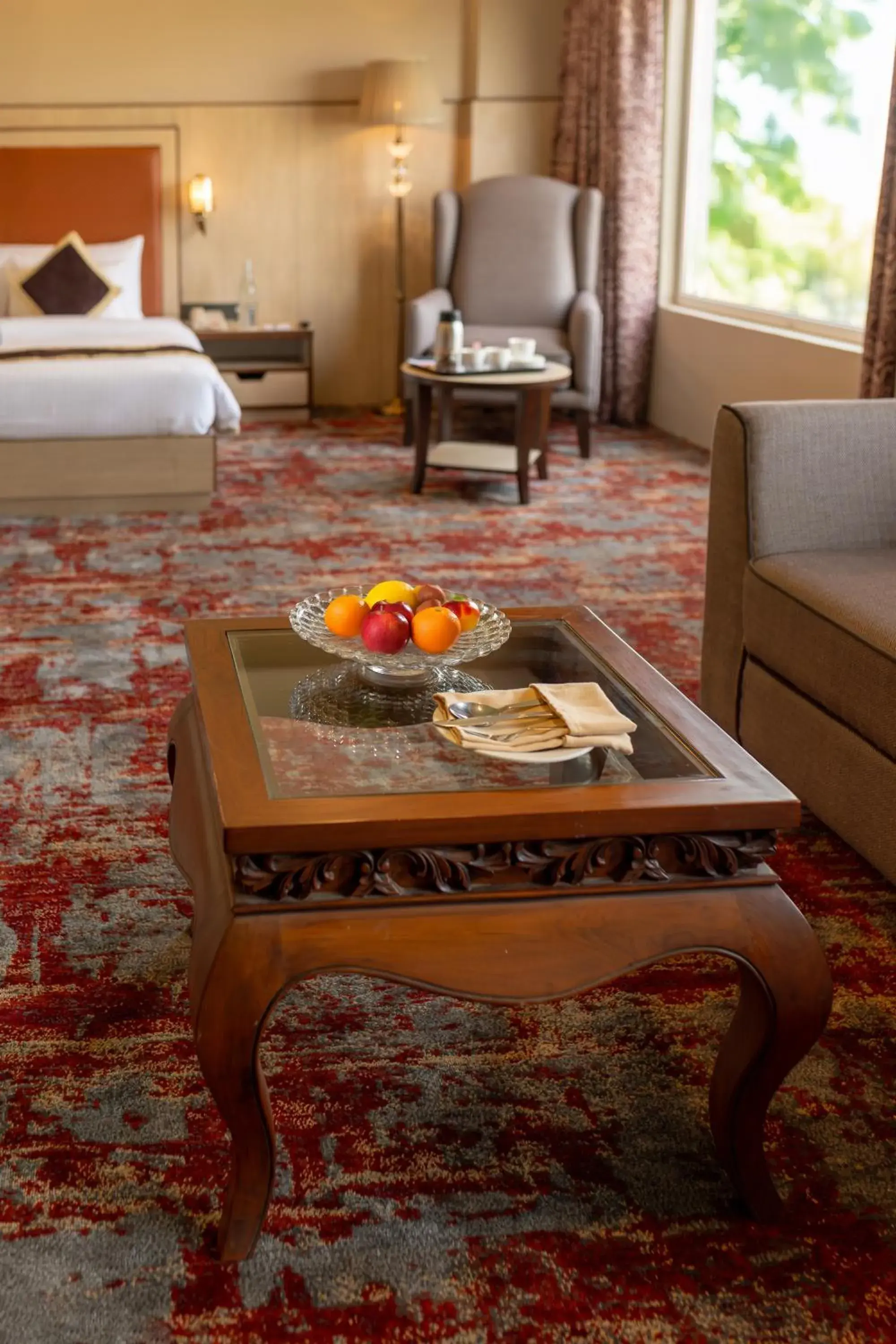 Bed in The Lalita Grand Mathura- Vrindavan Bed in The Lalita Grand Mathura- Vrindavan