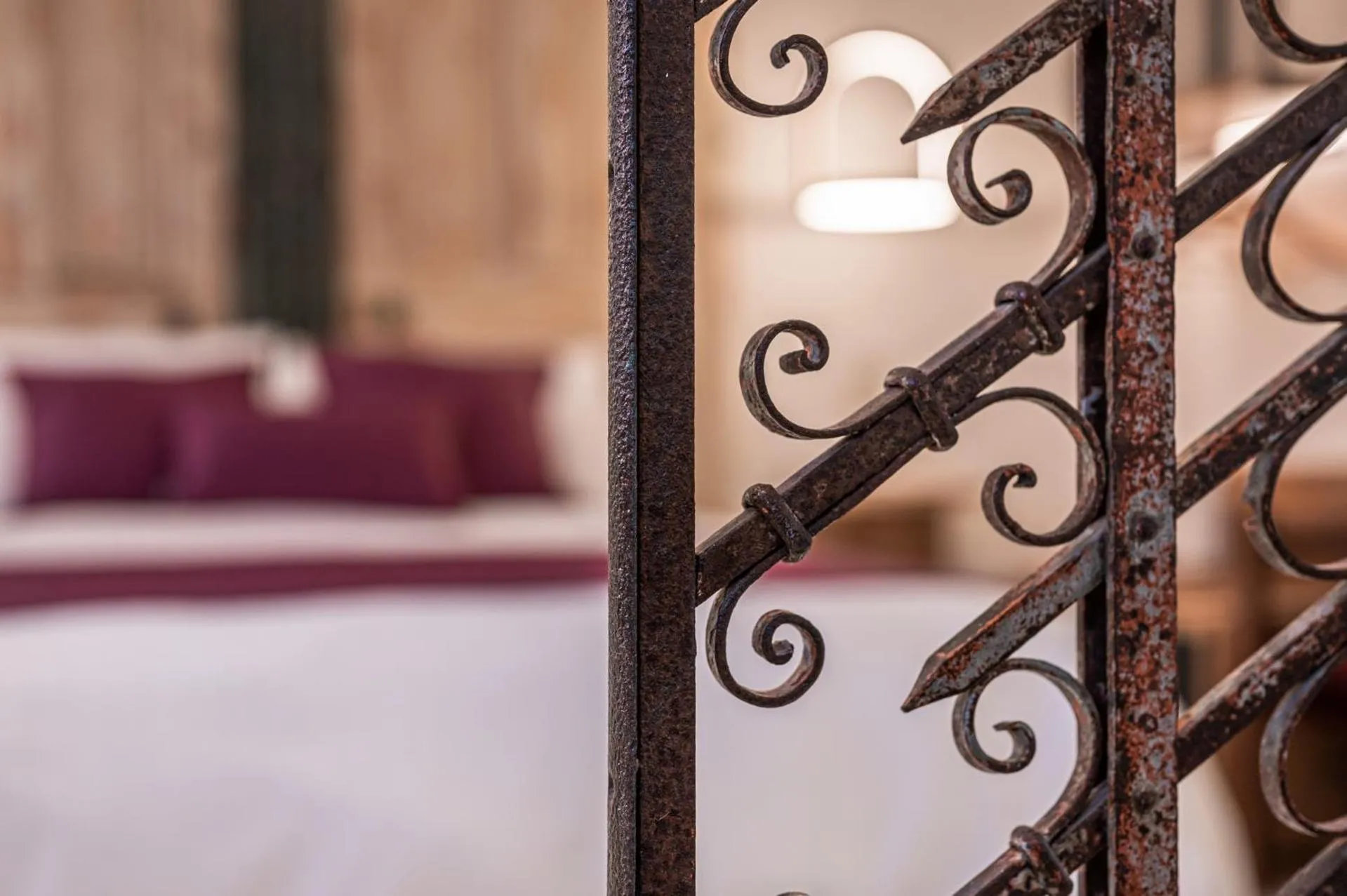 Decorative detail, Bed in Silo Luxury Rooms