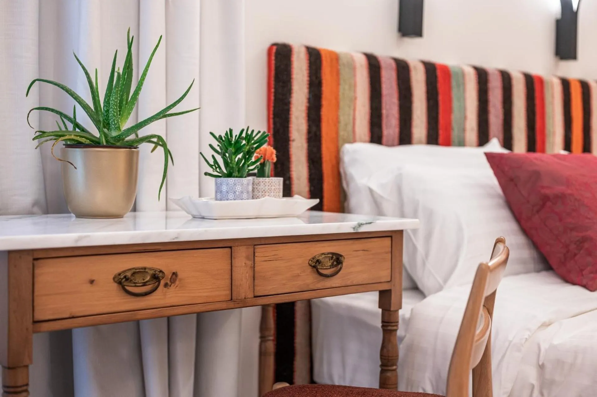 Decorative detail, Bed in Silo Luxury Rooms