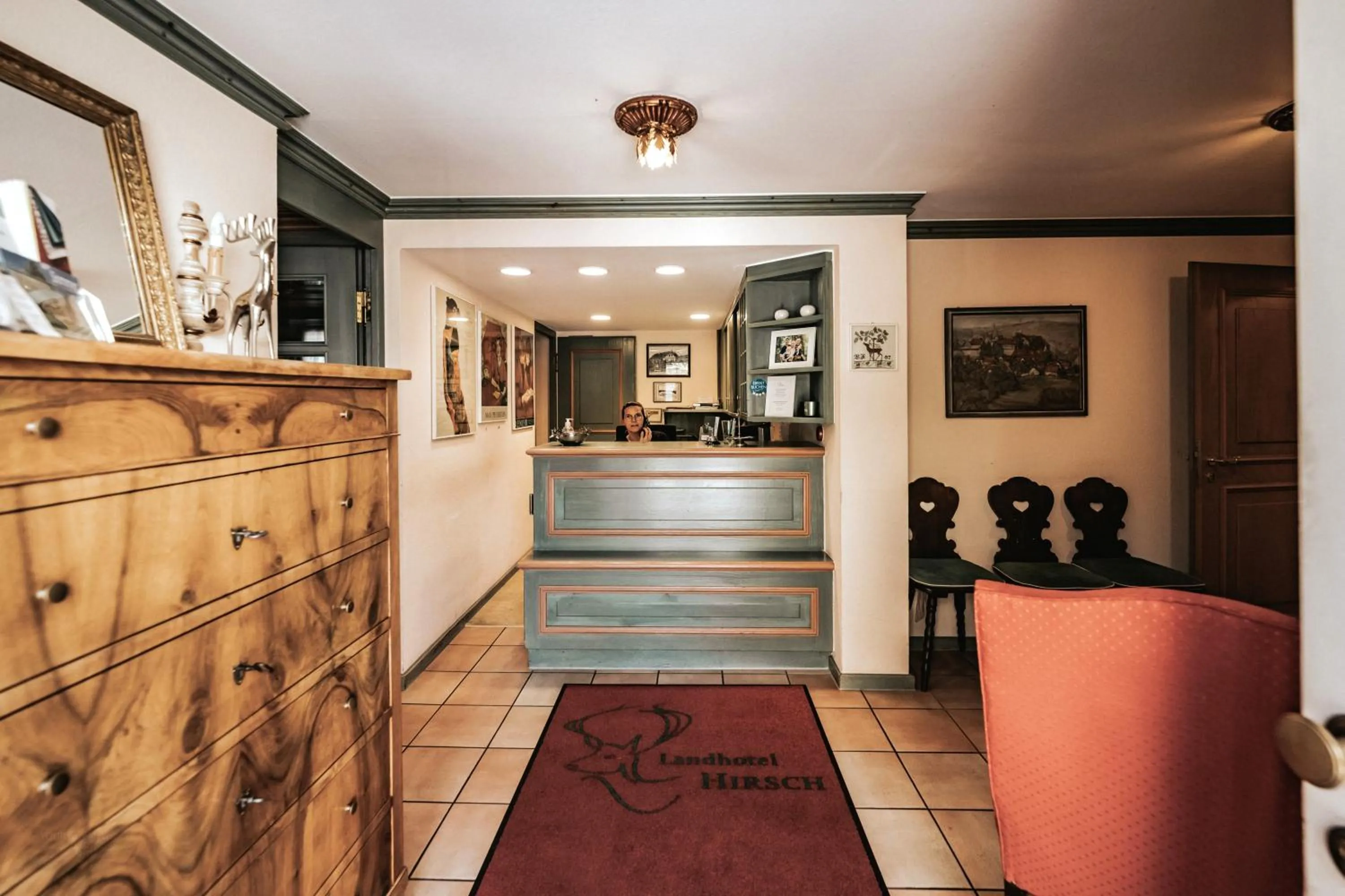 Lobby or reception in Landhotel Hirsch