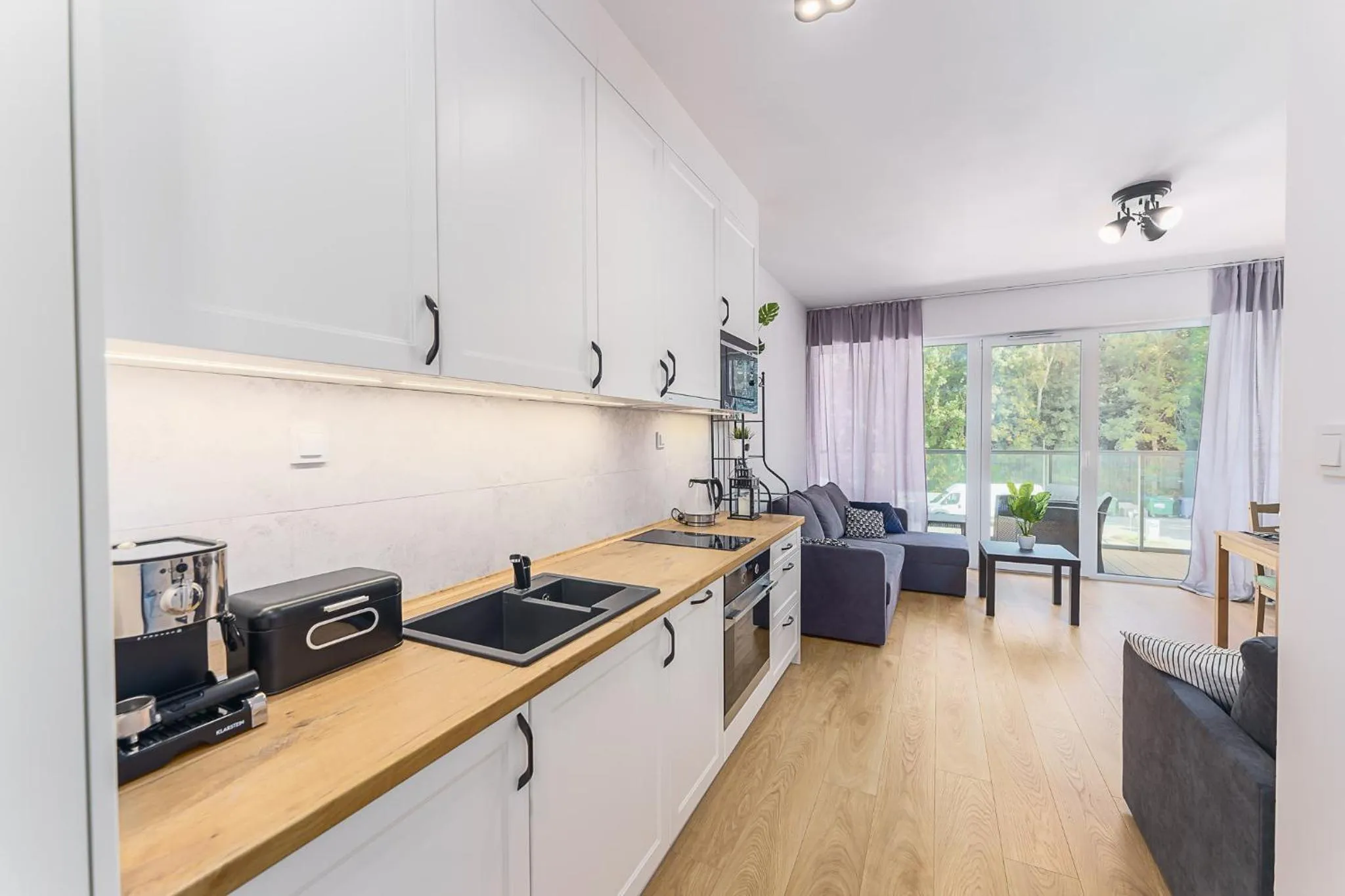 Kitchen or kitchenette in Ustronie Apartments 20 m do plaży